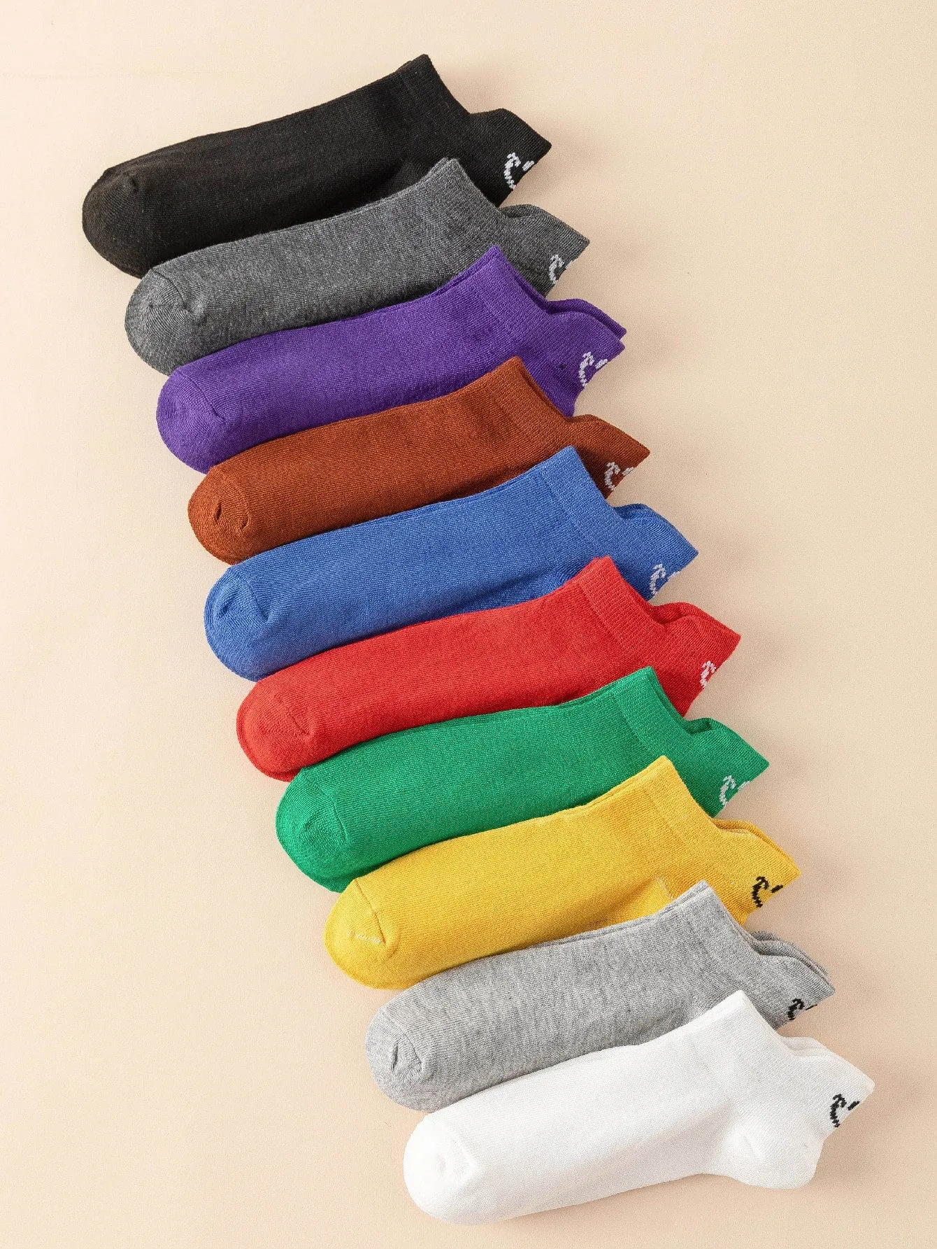 10pairs Solid Ankle Socks