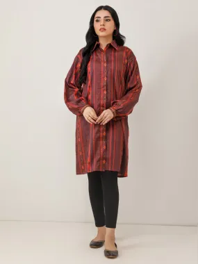 1pc - Stitched Basic Printed Cotton Silk Shirt