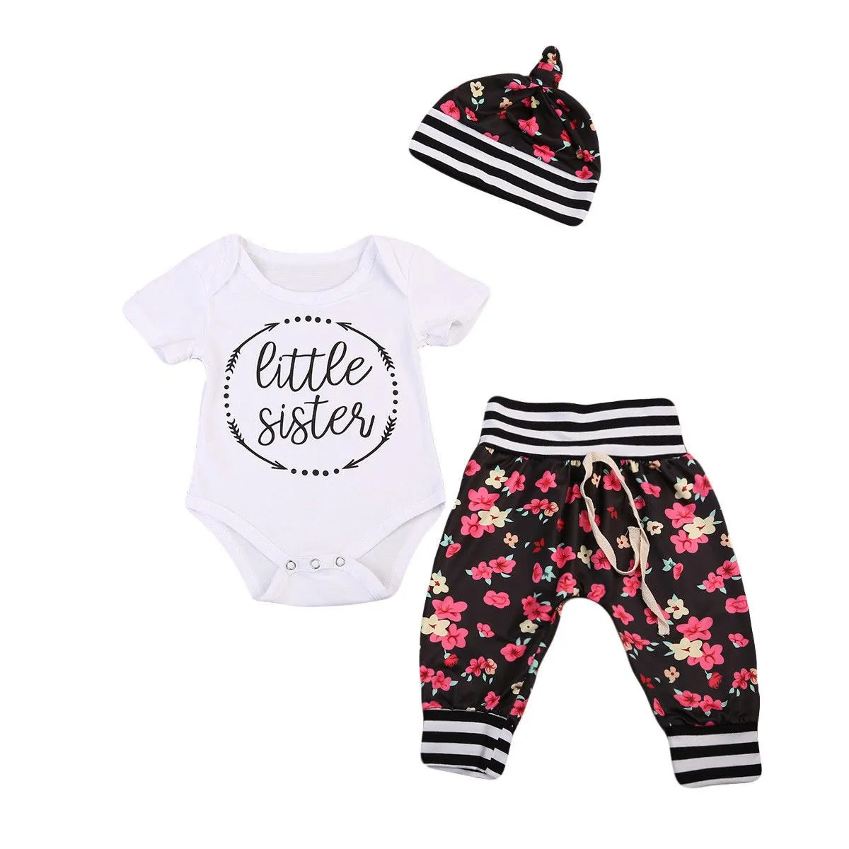 3 piece 'Little Sister' Flower Outfit