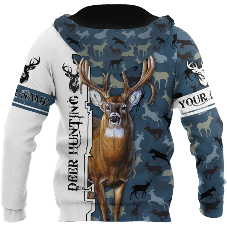 3D All Over Printed Deer Hunting Hoodie, Custom Hoodies With Deer Hunting Light Camo Pattern Hoodie