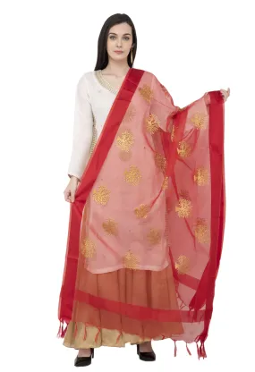 A R SILK TISSUE ZARI EMB. Fancy Dupatta Mehroon Color Dupatta or Chunni