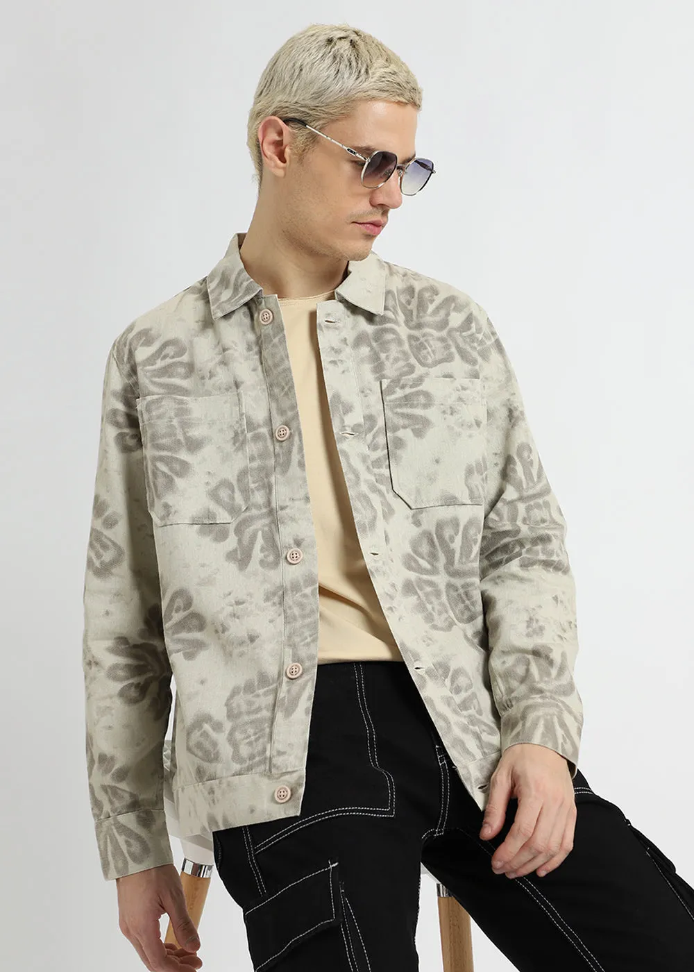 Abstract Floral Summer Jacket