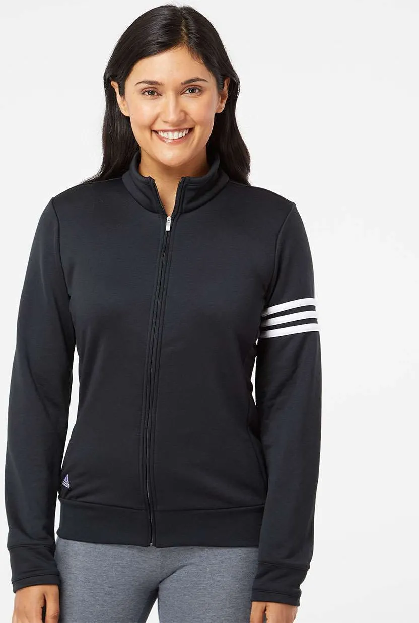 Adidas Ladies ClimaLite 3-Stripes French Terry Quarter Zip Pullover