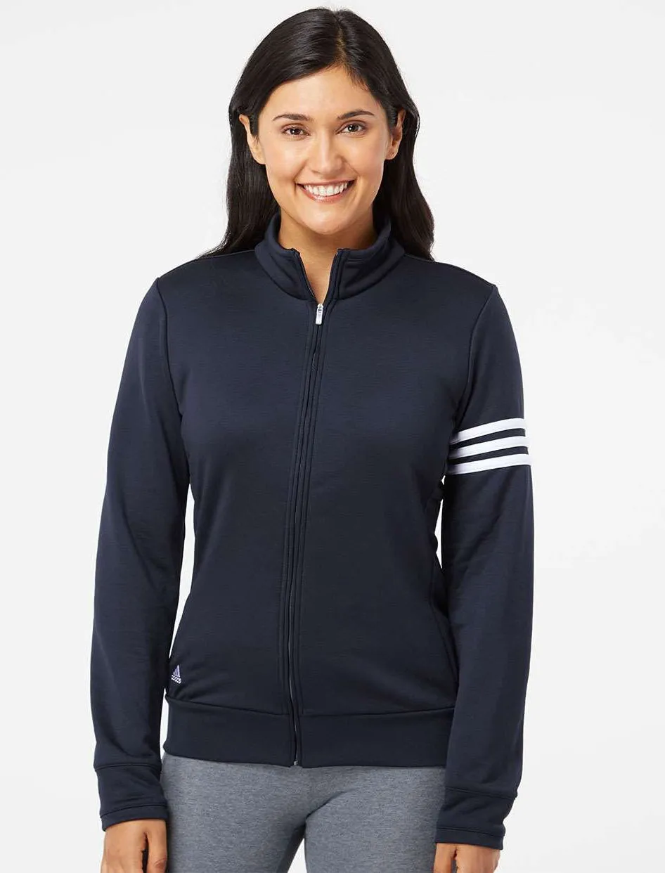 Adidas Ladies ClimaLite 3-Stripes French Terry Quarter Zip Pullover