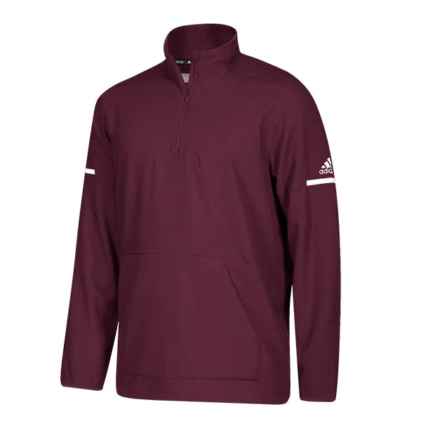 adidas Men's Maroon/White Team Iconic Long Sleeve Quarter Zip