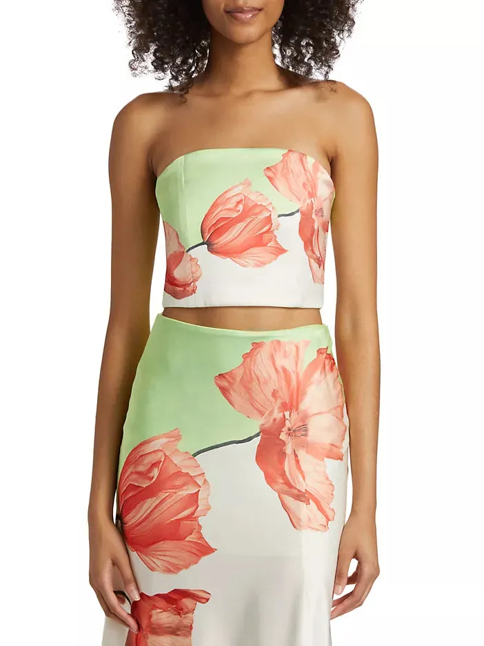 Alice   Olivia - Ceresi Smocked Bandeau Top - Dream Life Sharp Green