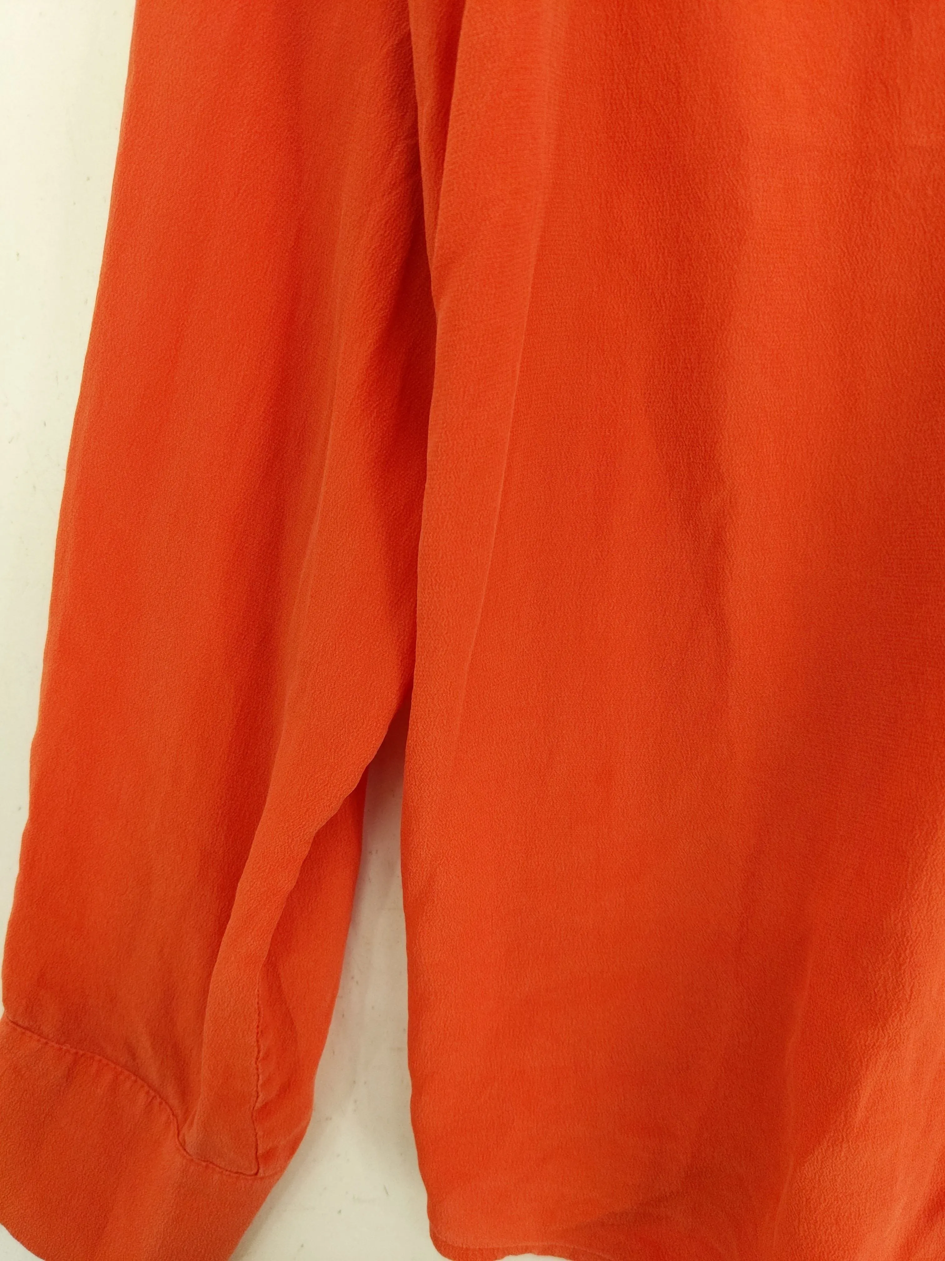 & Other Stories Women's Blouse UK 10 Orange 100% Silk