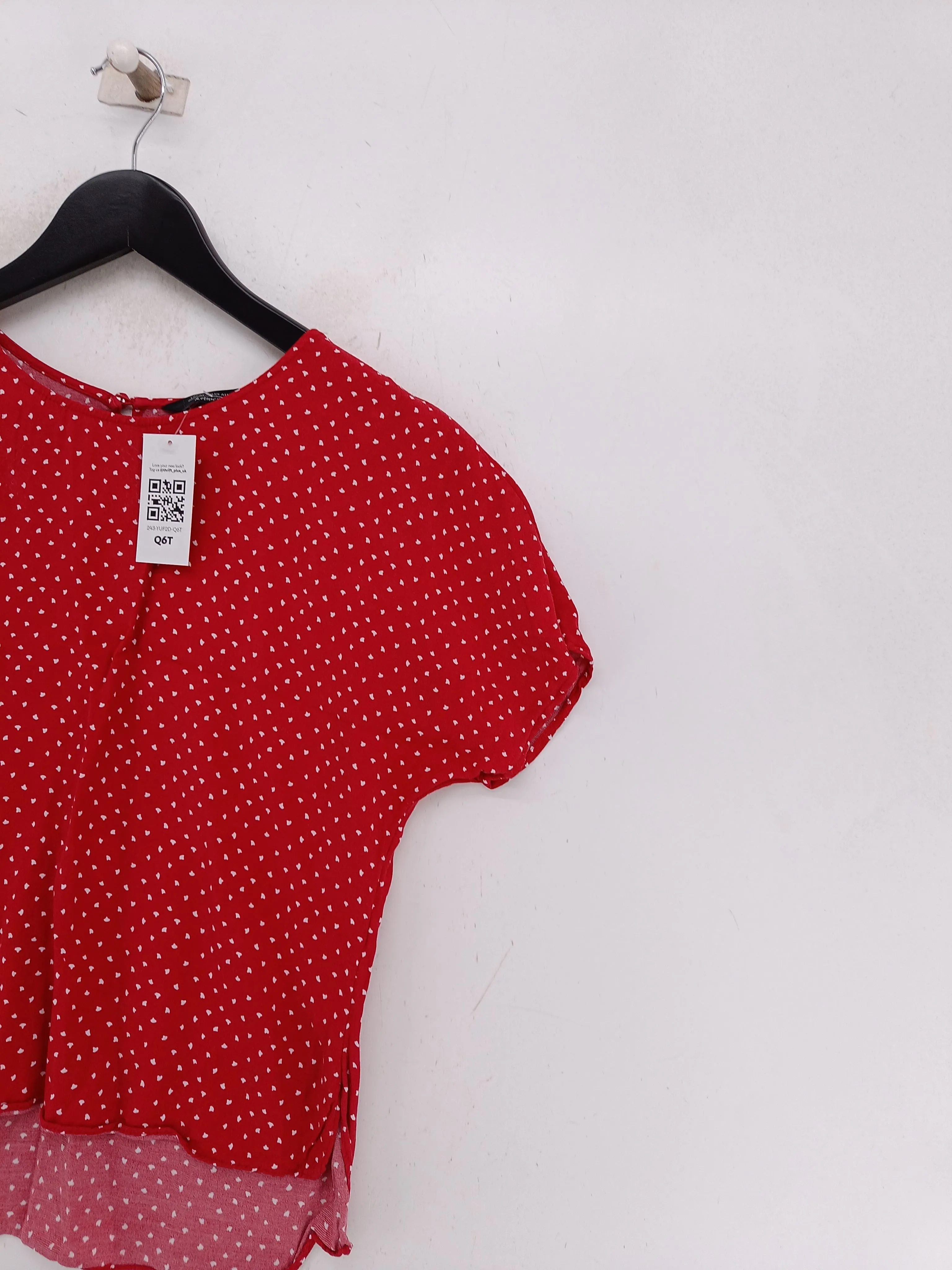 & Other Stories Women's Blouse UK 8 Red 100% Viscose