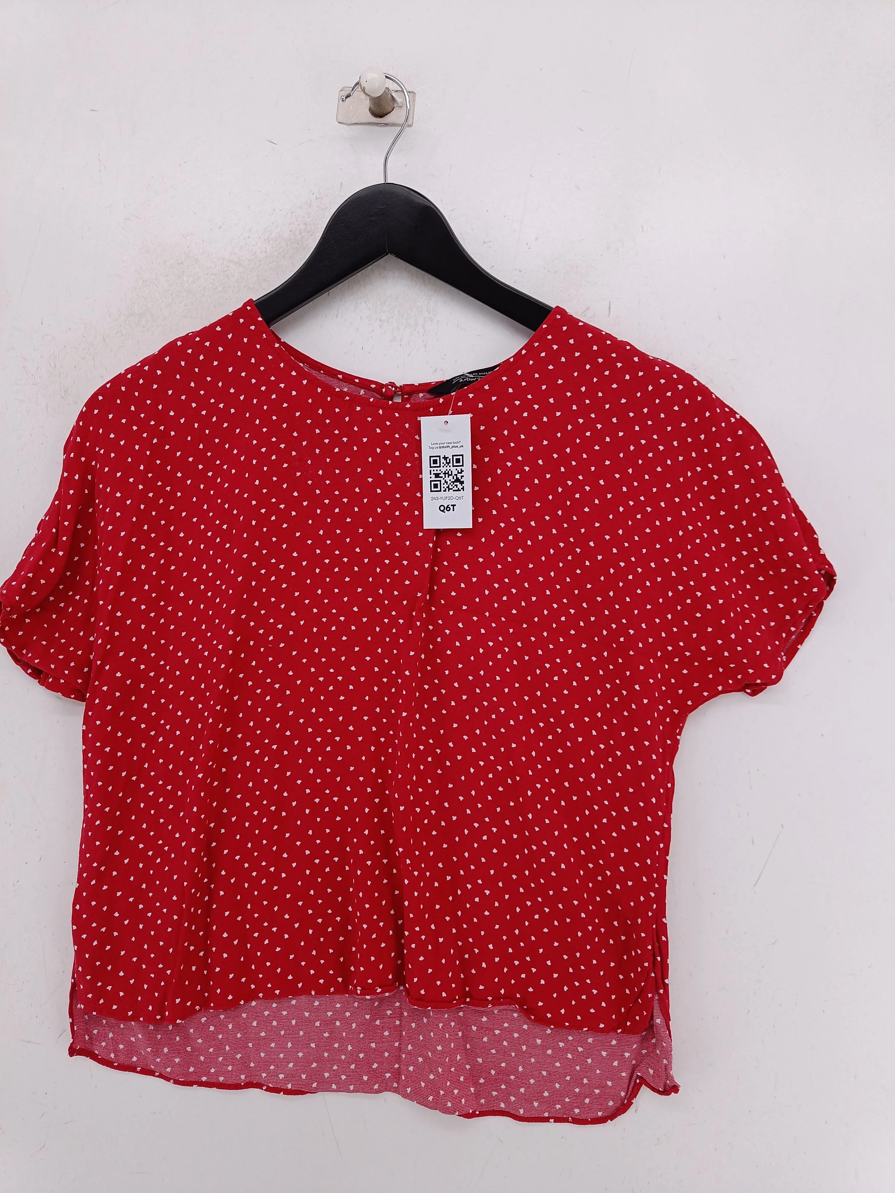 & Other Stories Women's Blouse UK 8 Red 100% Viscose