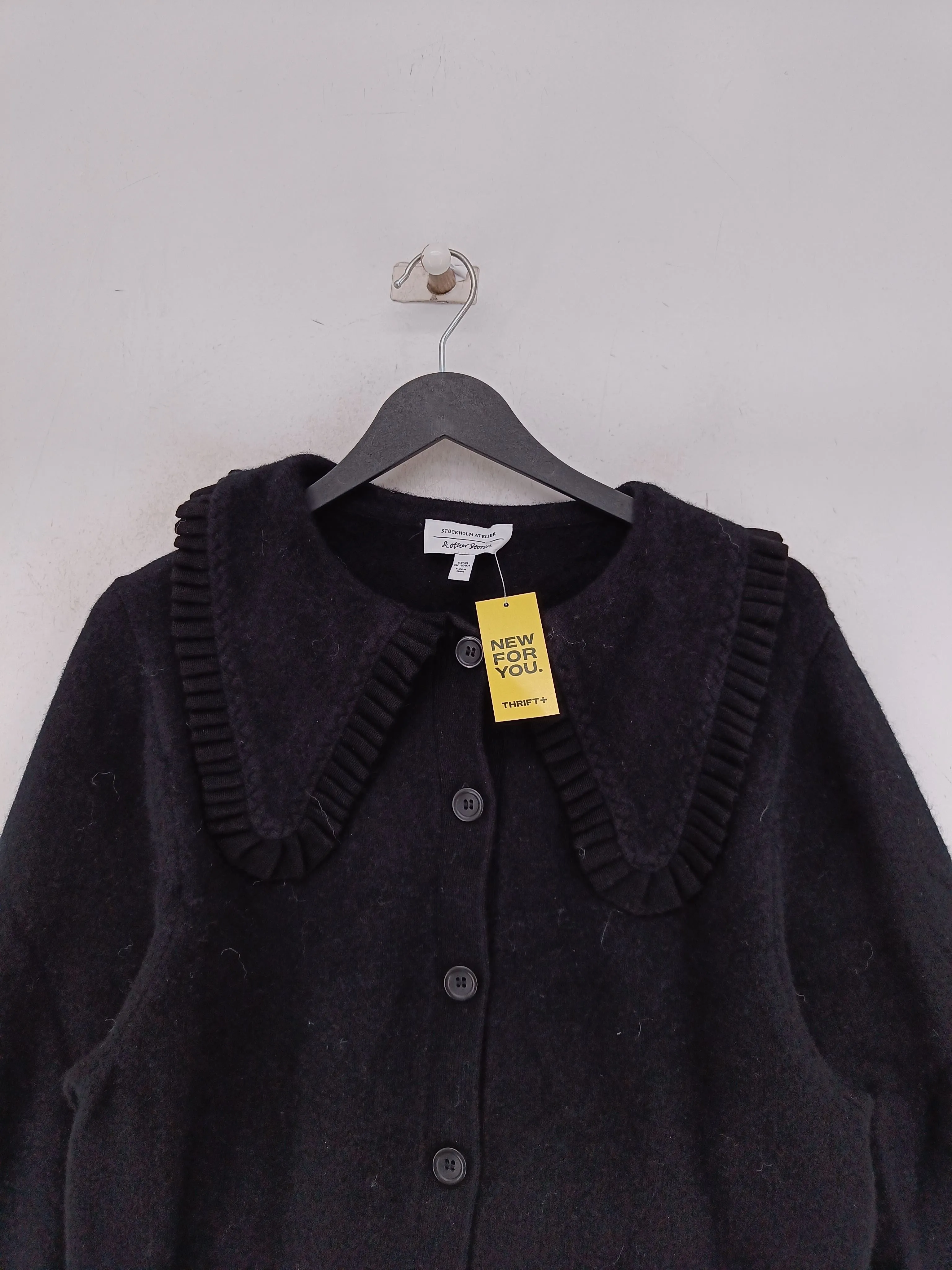 & Other Stories Women's Cardigan XS Black 100% Wool