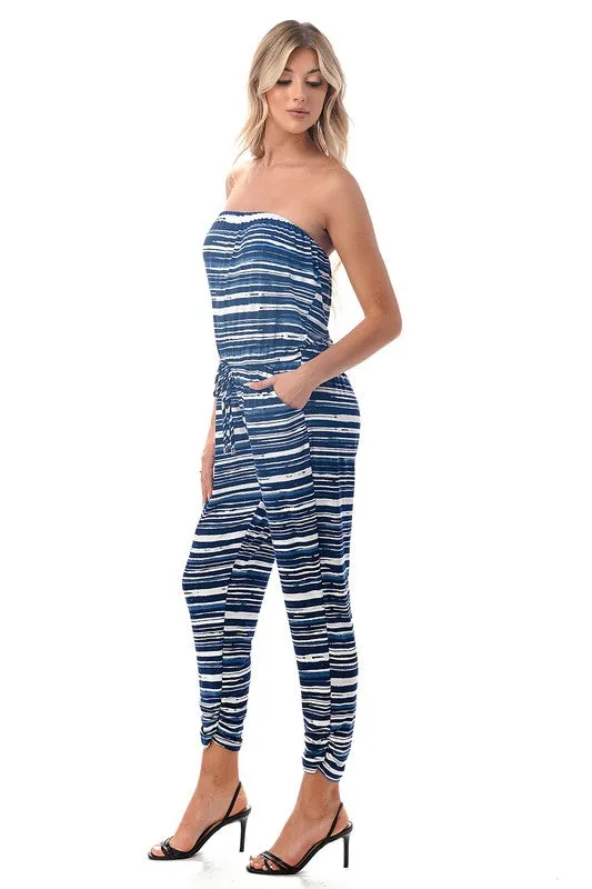 Ariella Jogger Leg Tube Jumpsuit w/ Pockets