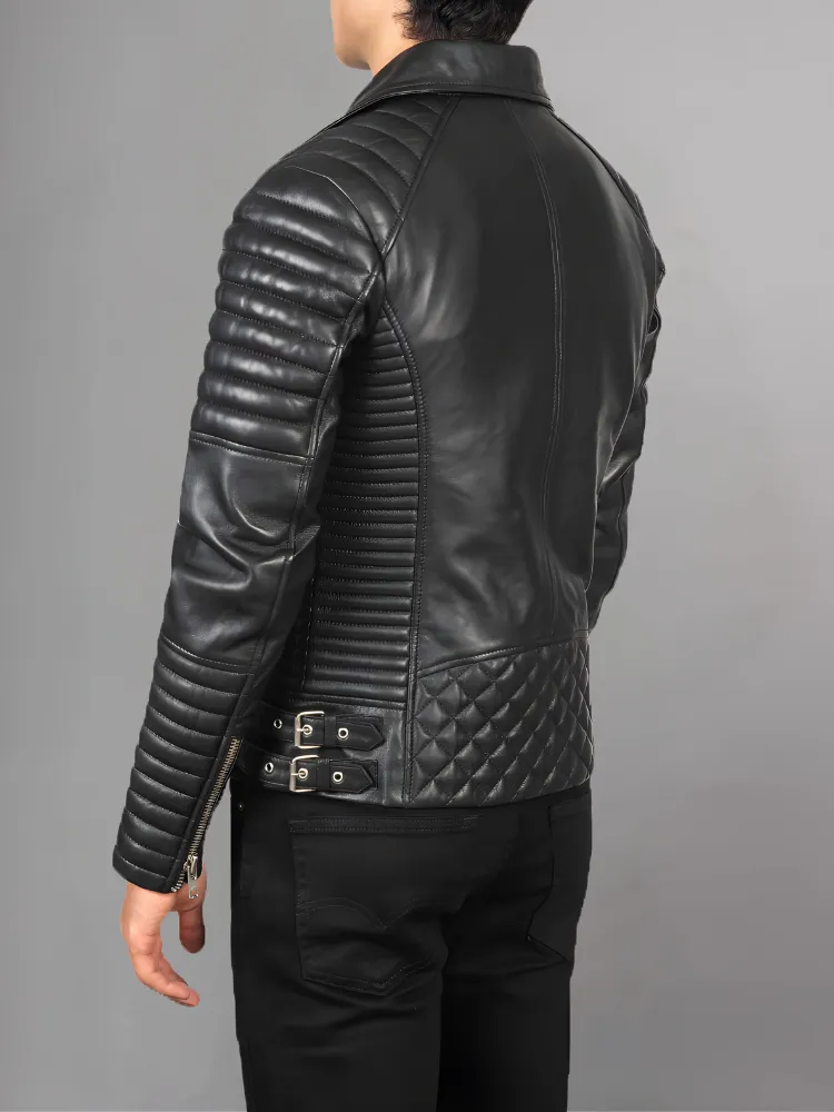 Armand Black Leather Biker Jacket