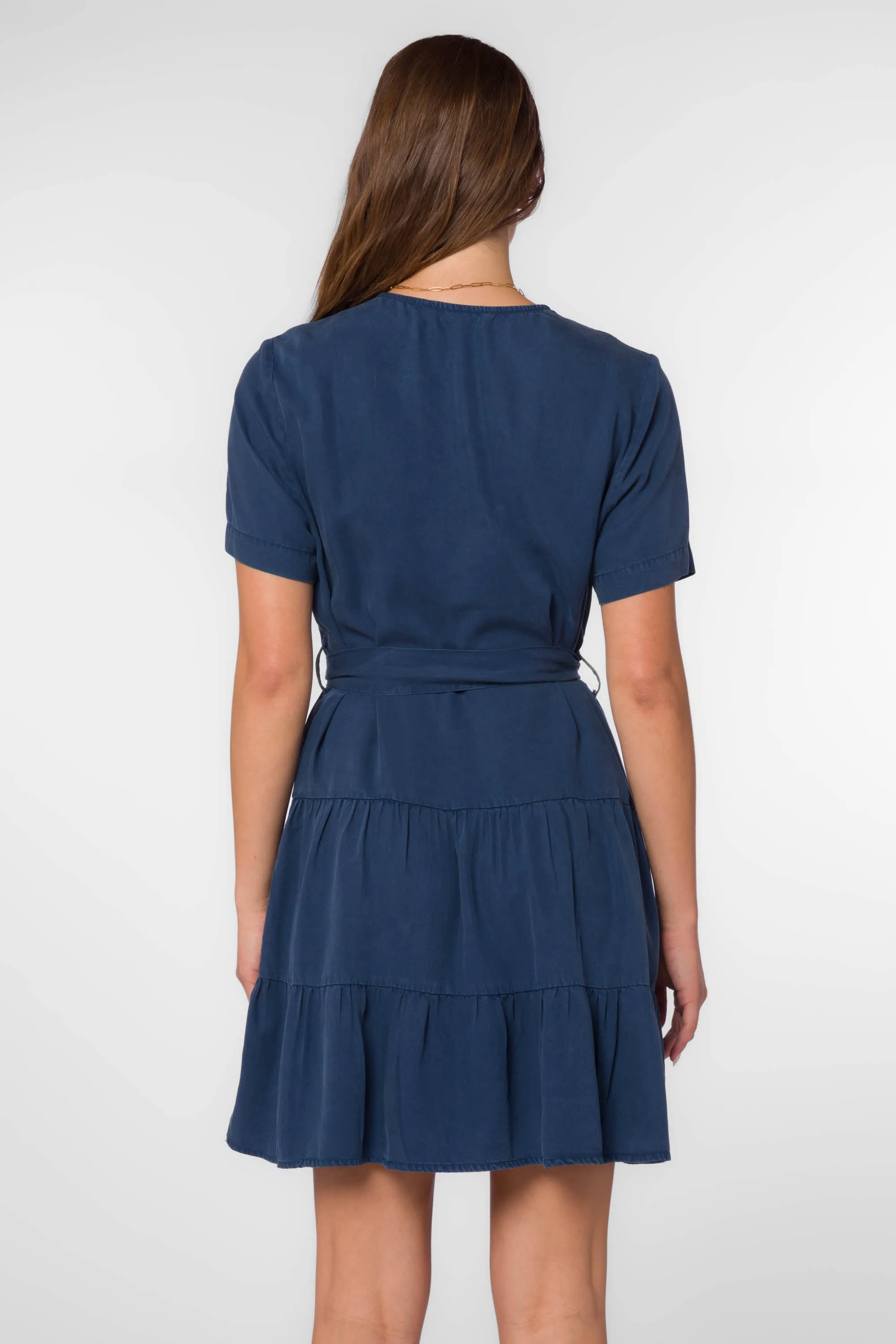 Arrow Short Sleeve Dress in navy by Velvet Heart