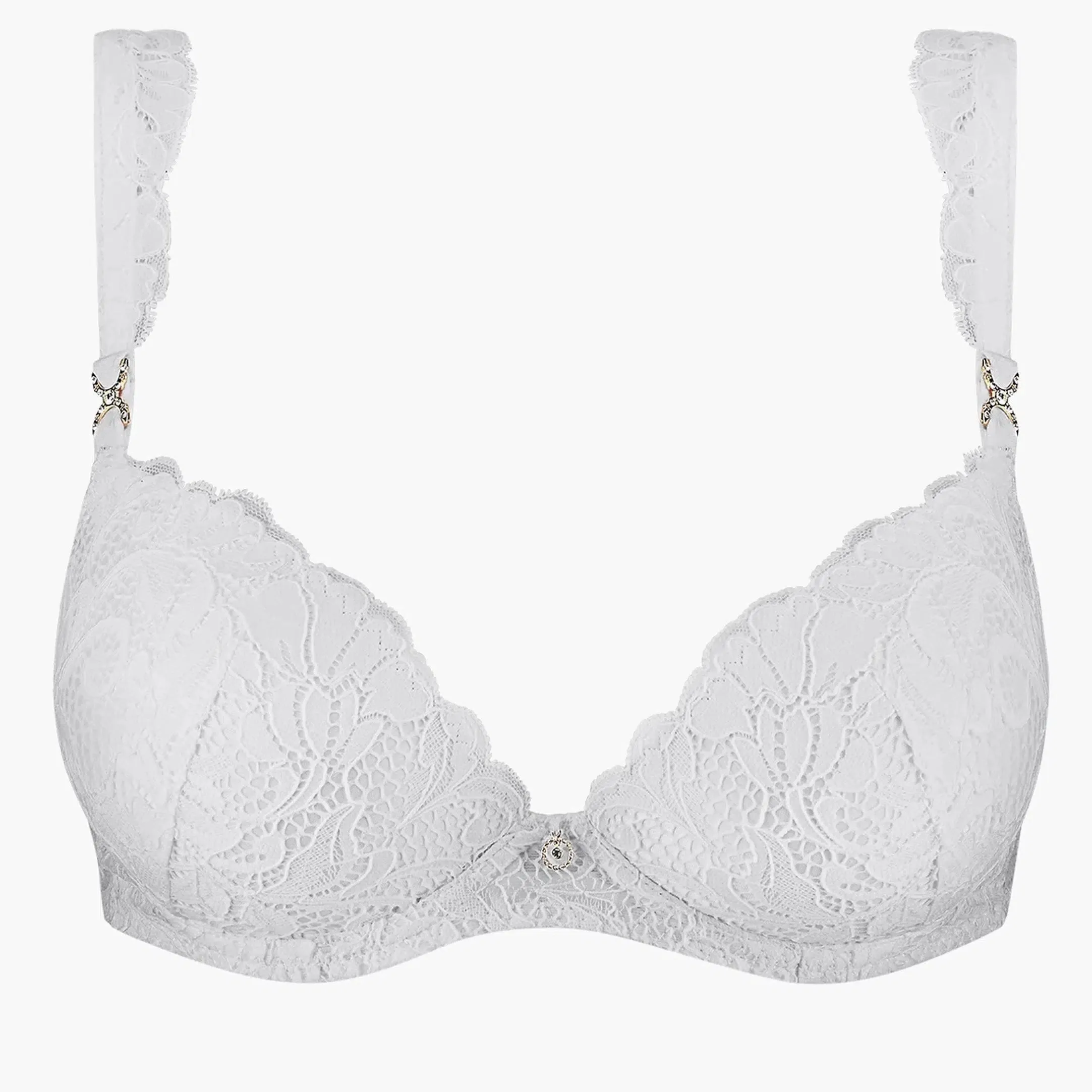 Aubade Mon Bijou Moulded Plunge Bra in Blanc UAN08-6