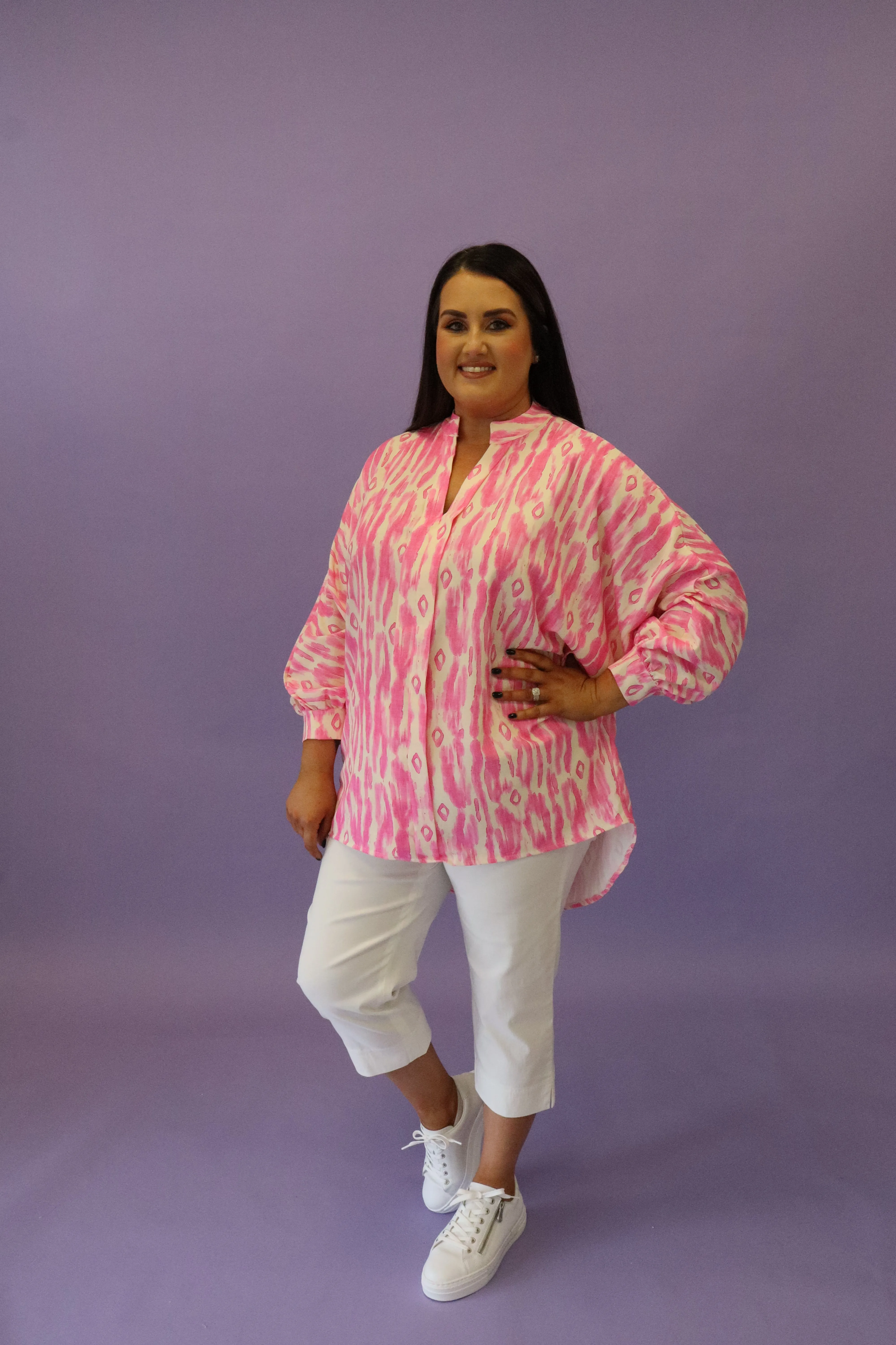 Ayla Print Blouse in Pink