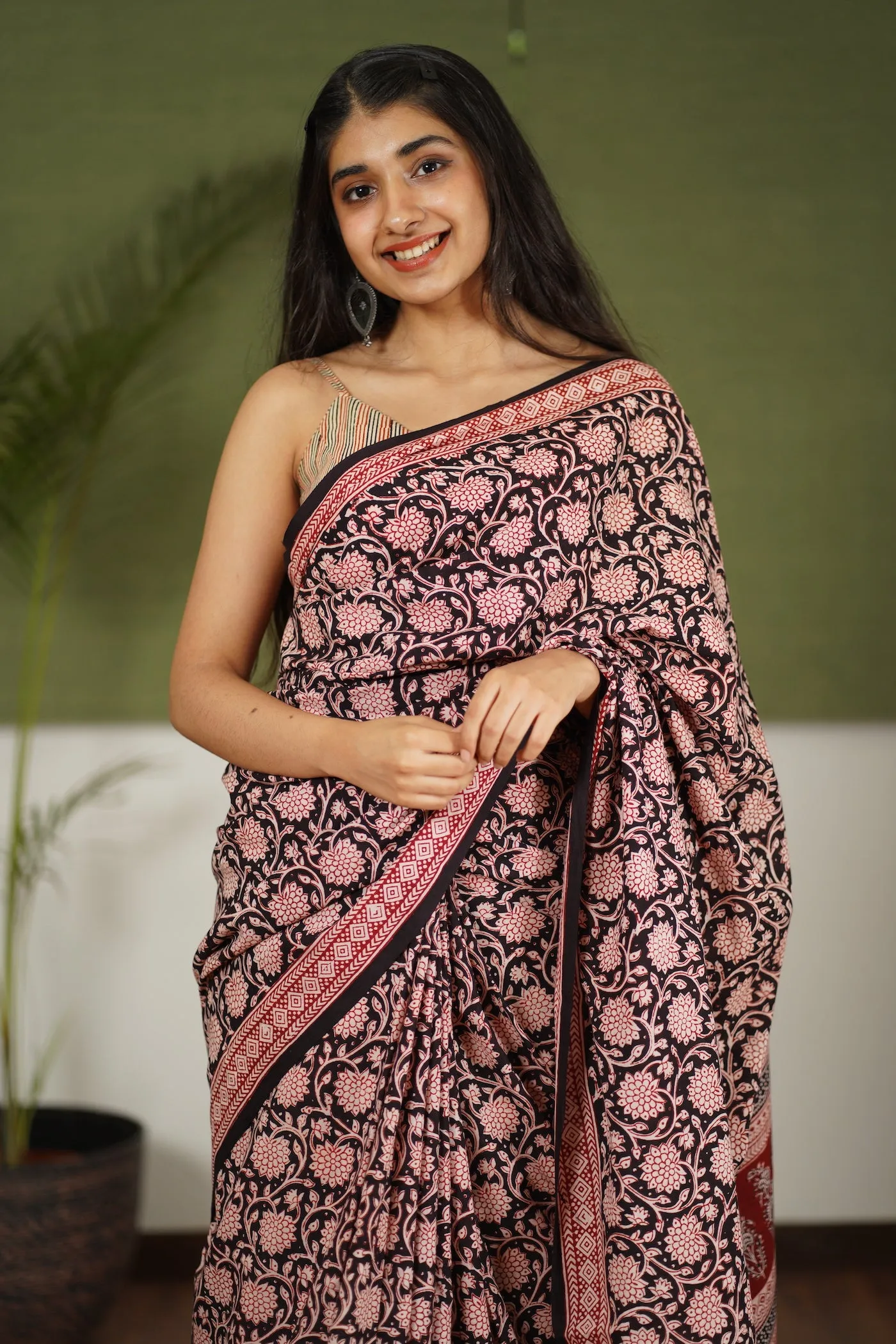 Bagh Hand Block Printed Cotton Saree