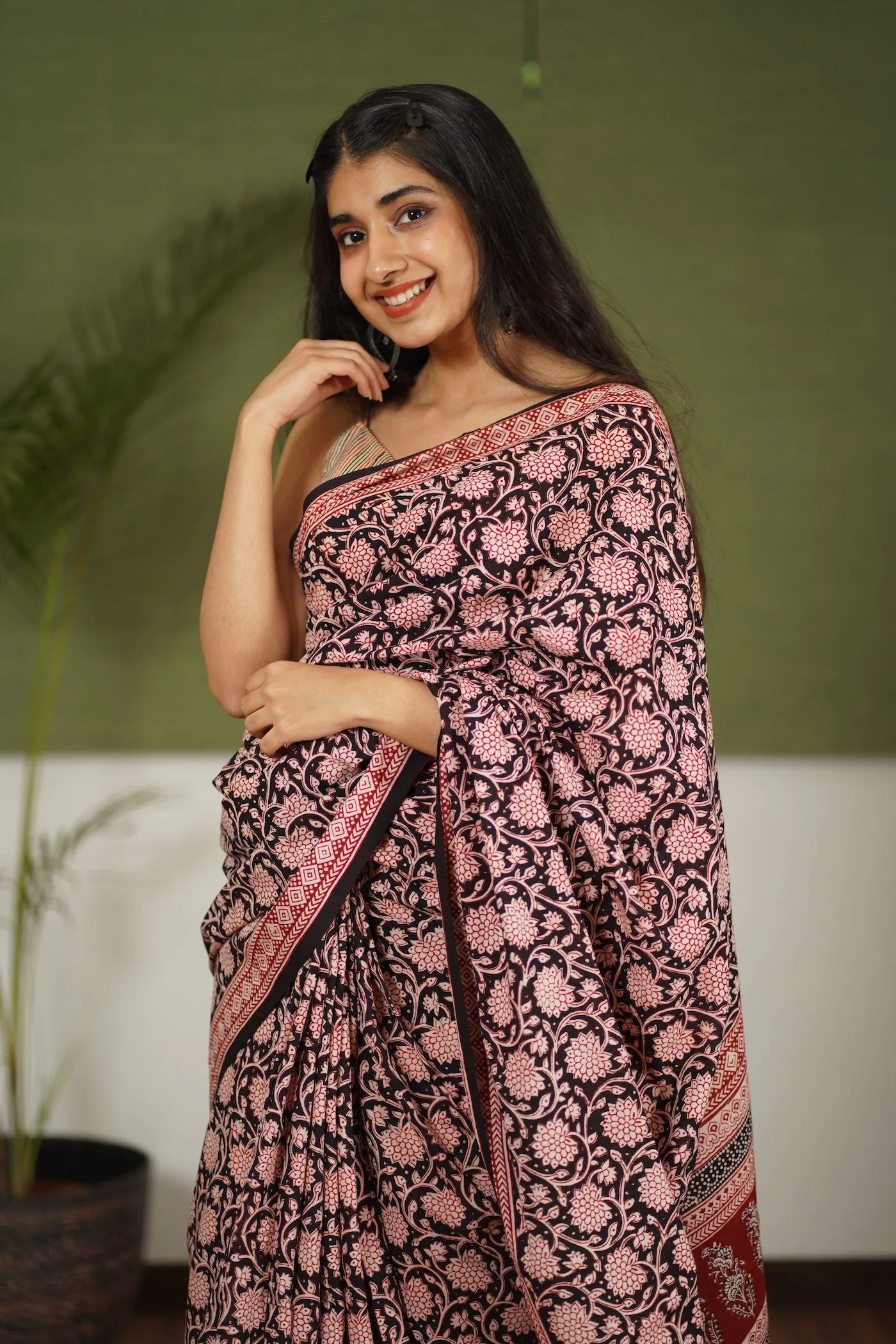 Bagh Hand Block Printed Cotton Saree