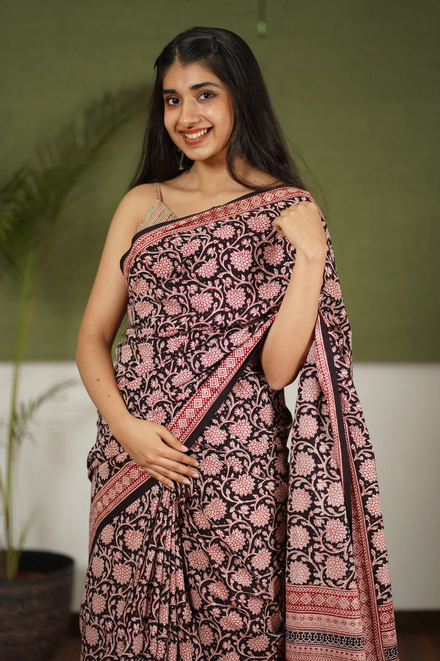 Bagh Hand Block Printed Cotton Saree