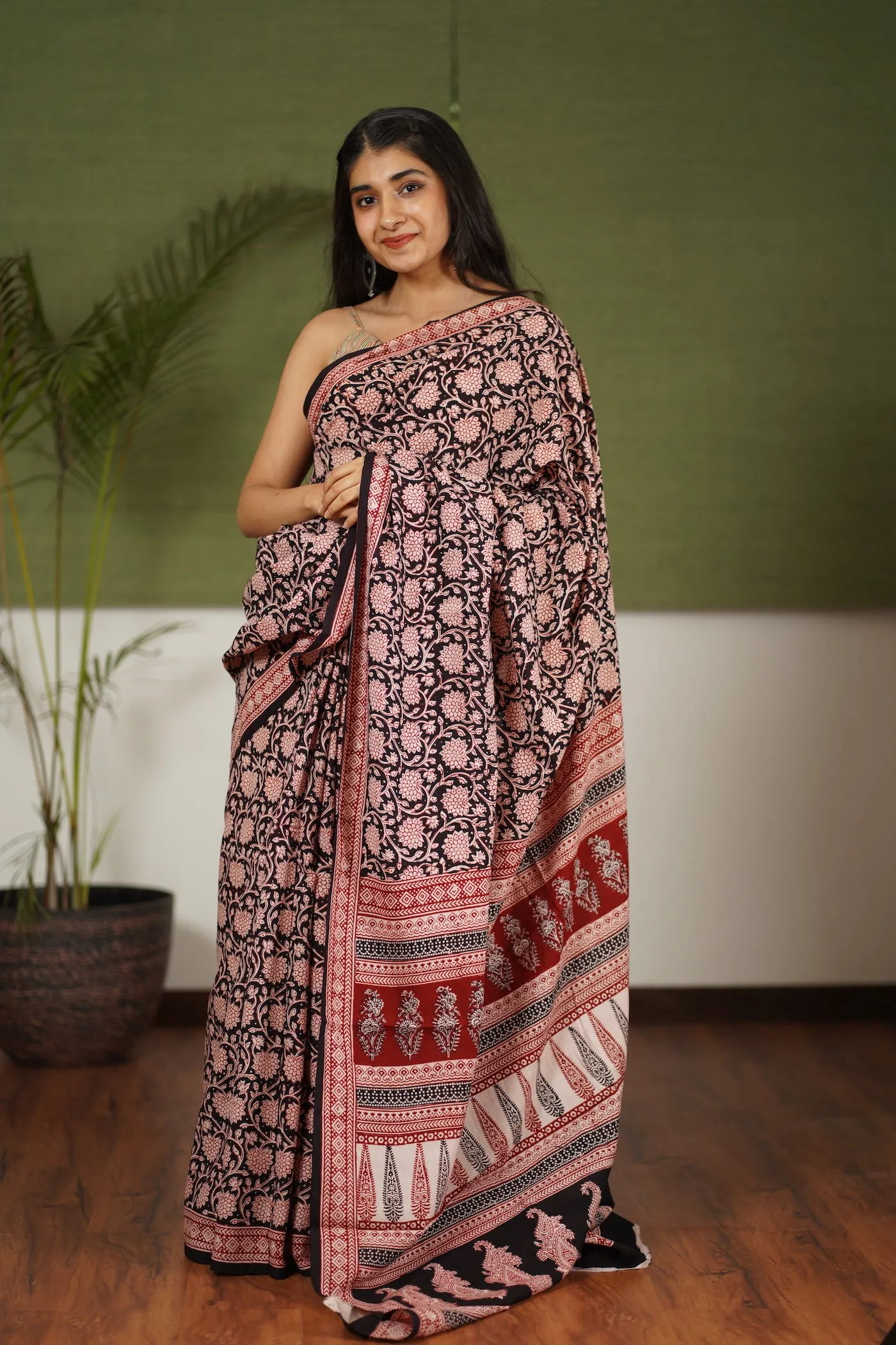 Bagh Hand Block Printed Cotton Saree