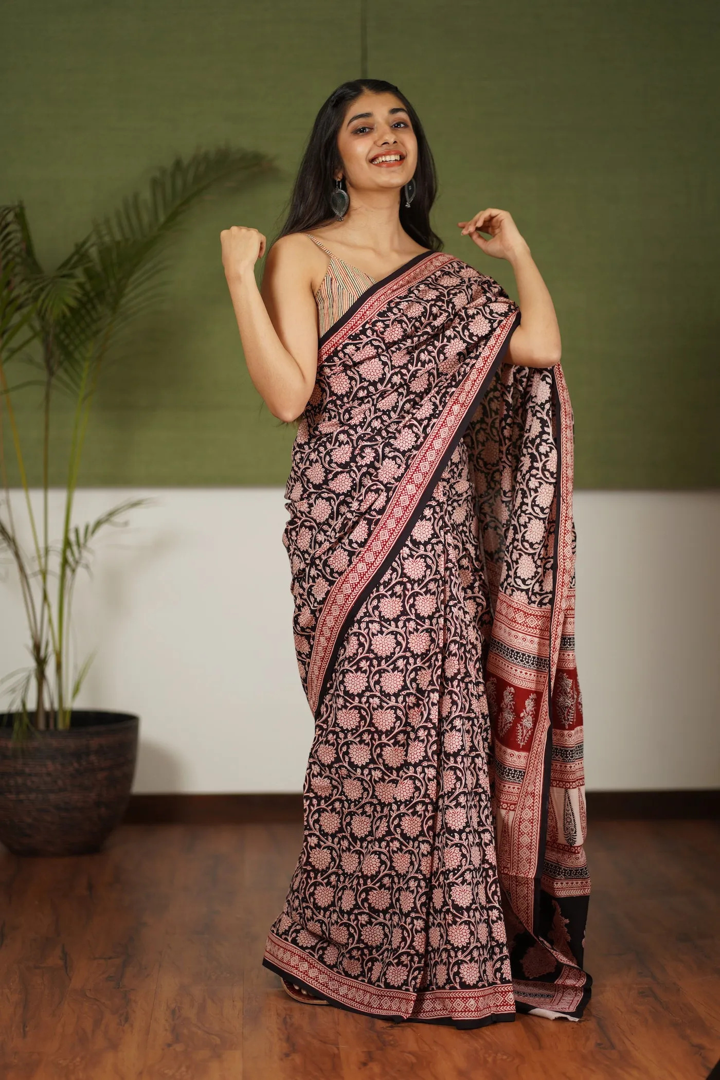 Bagh Hand Block Printed Cotton Saree