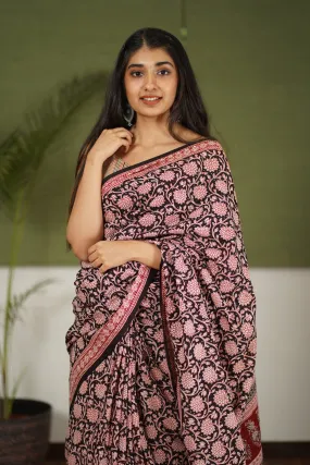 Bagh Hand Block Printed Cotton Saree