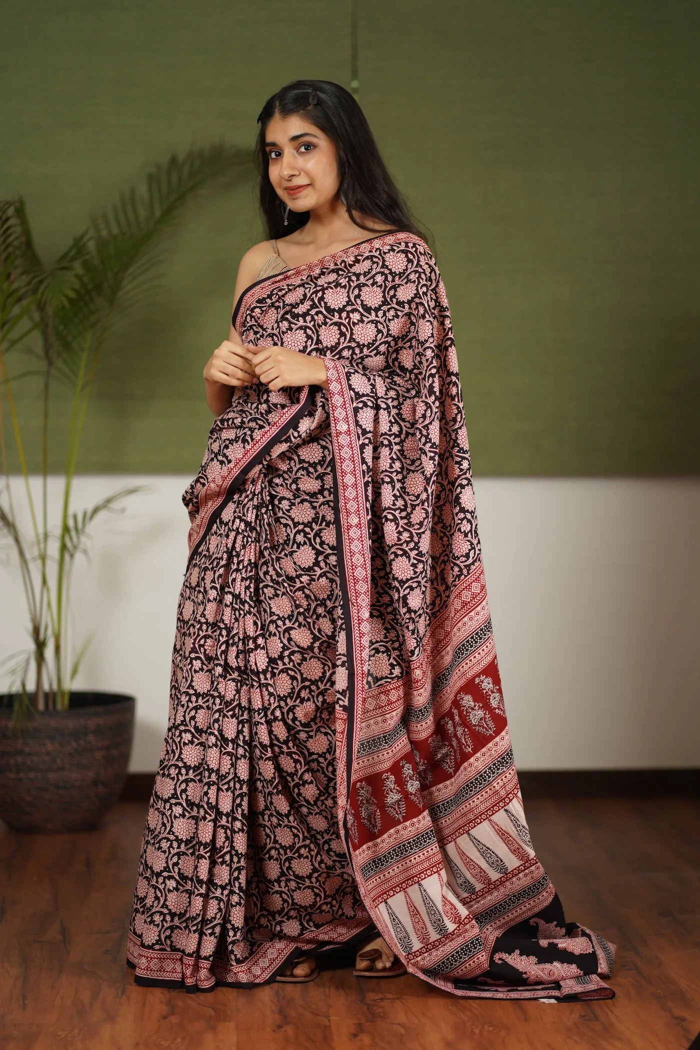 Bagh Hand Block Printed Cotton Saree