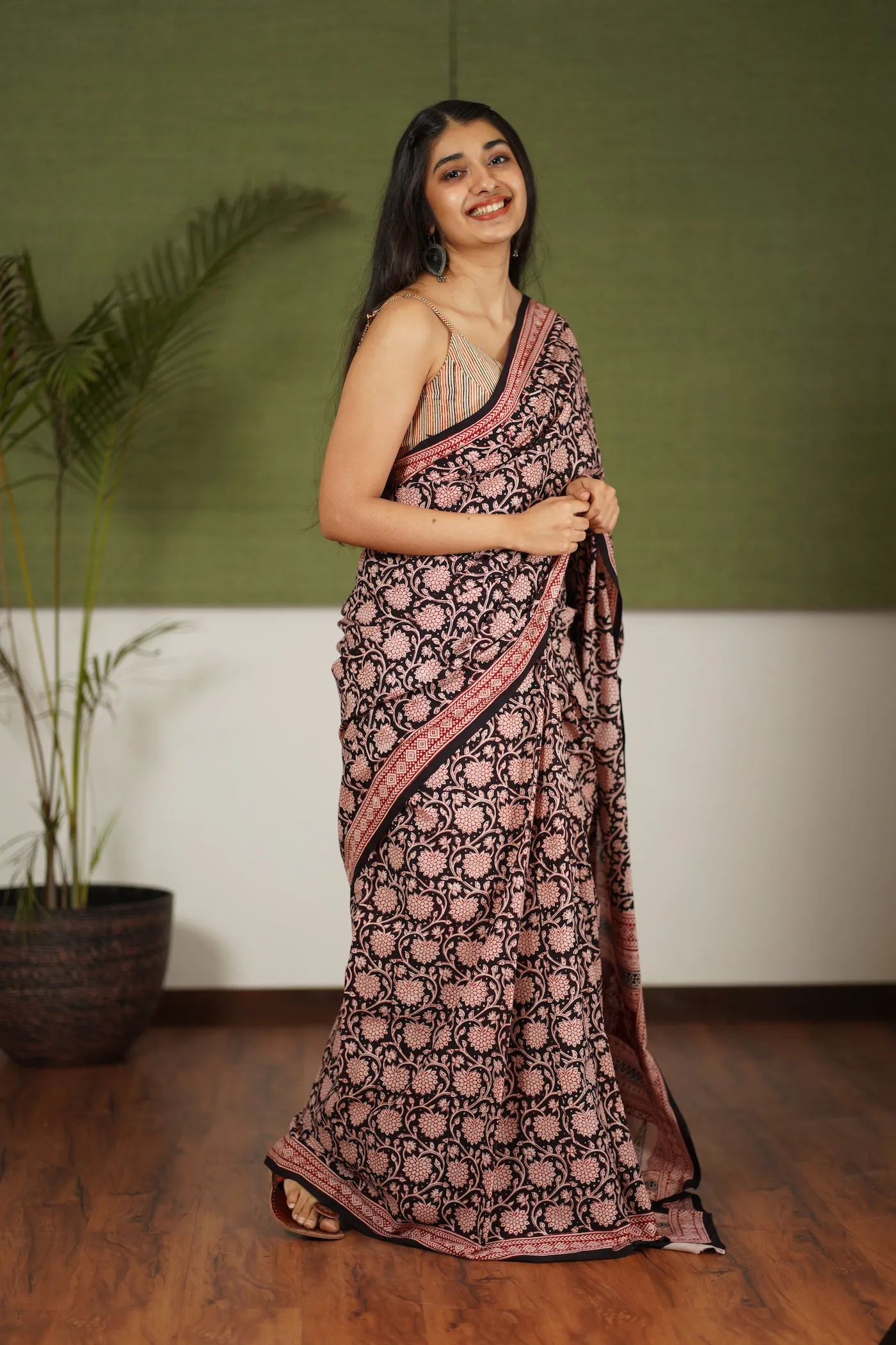 Bagh Hand Block Printed Cotton Saree