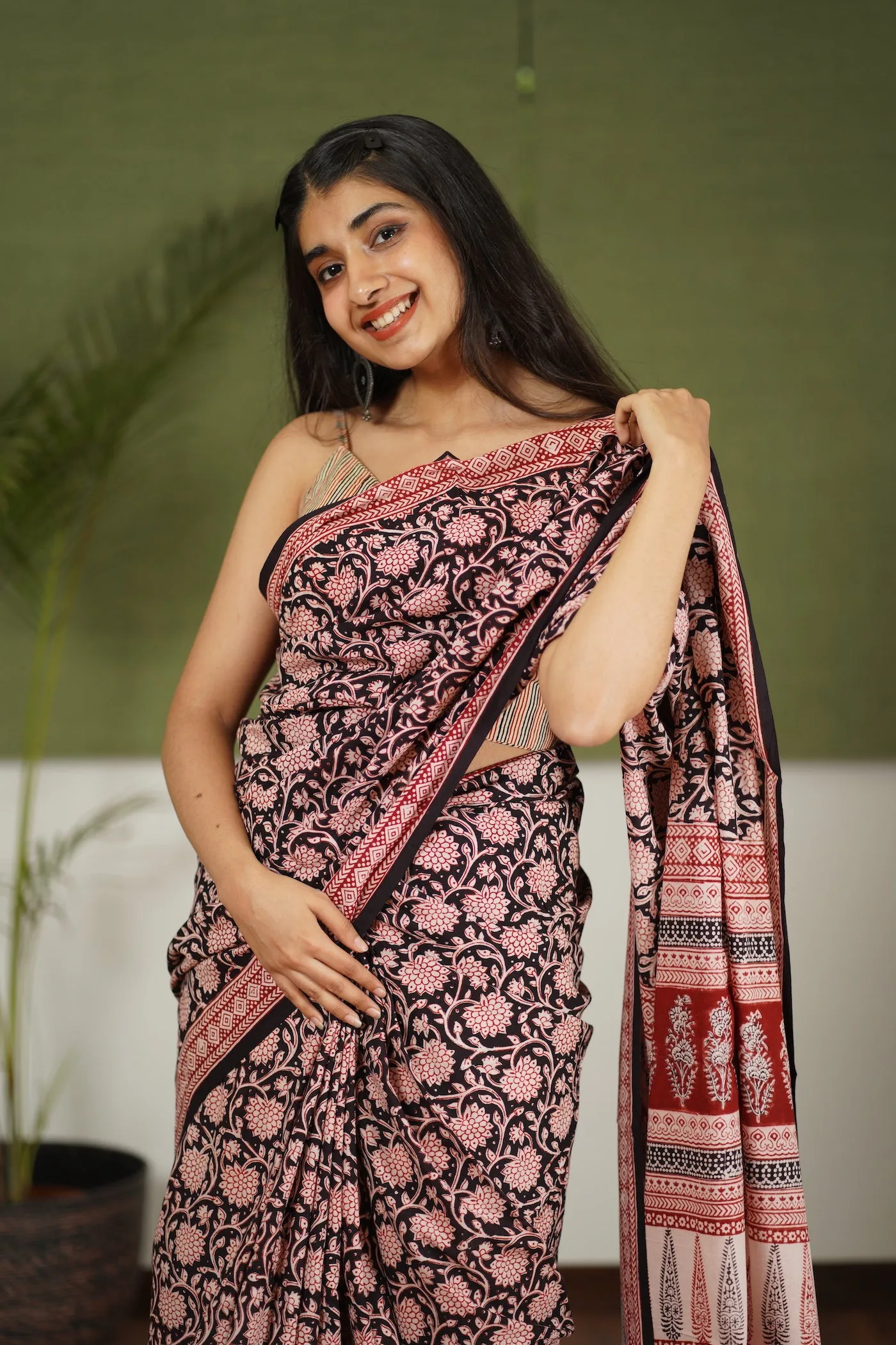 Bagh Hand Block Printed Cotton Saree