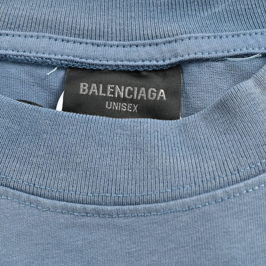 Balenciaga Flame Logo T-Shirt (Blue)