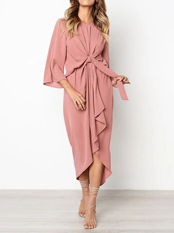 Bandage Fabala Long Sleeves Midi Dress