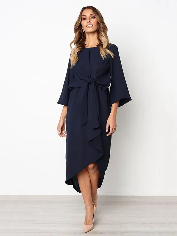 Bandage Fabala Long Sleeves Midi Dress