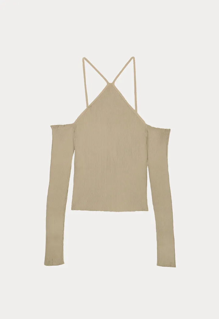 Bardot Neckline With Thin Straps Top