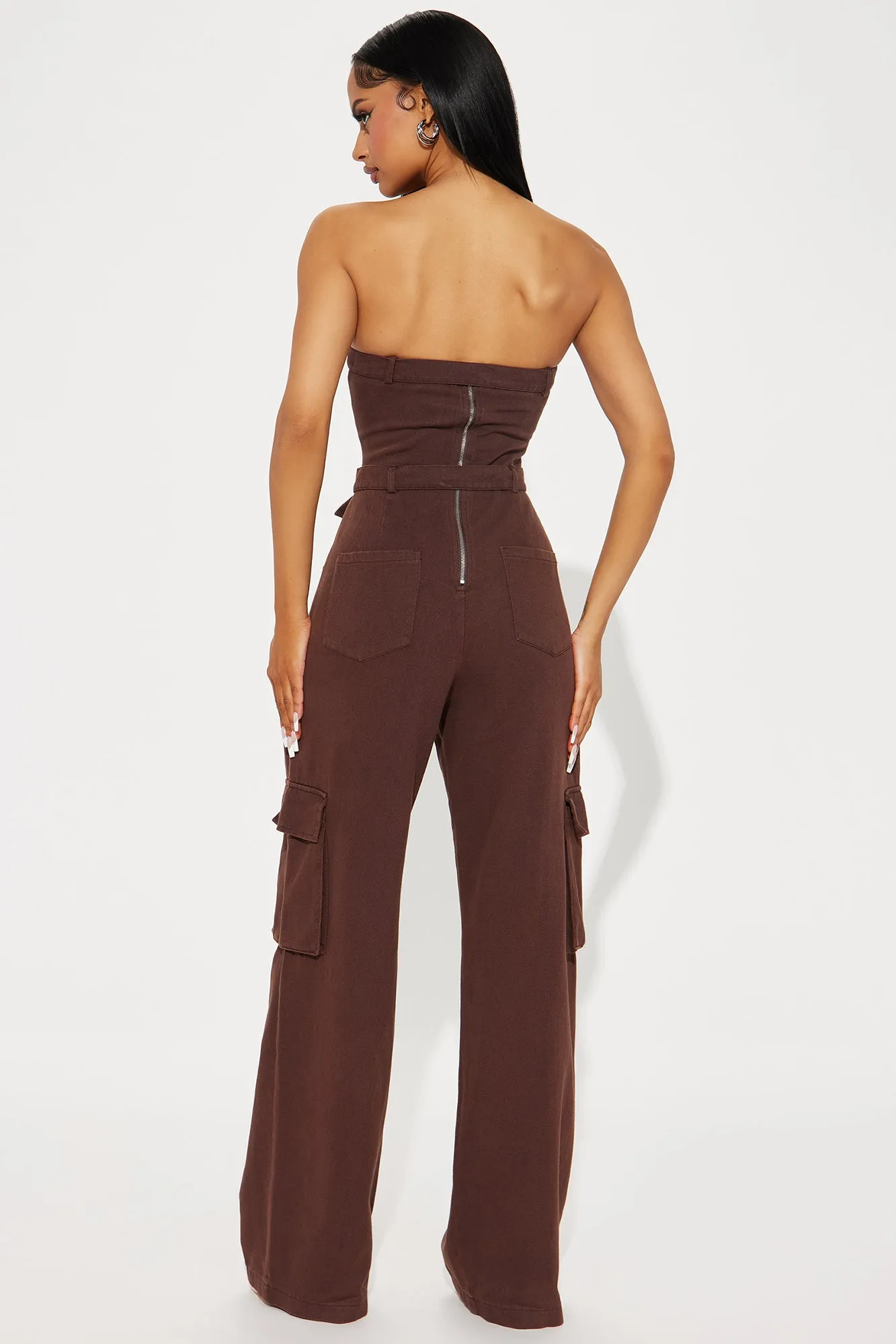 Be Somebody Denim Jumpsuit  - Brown