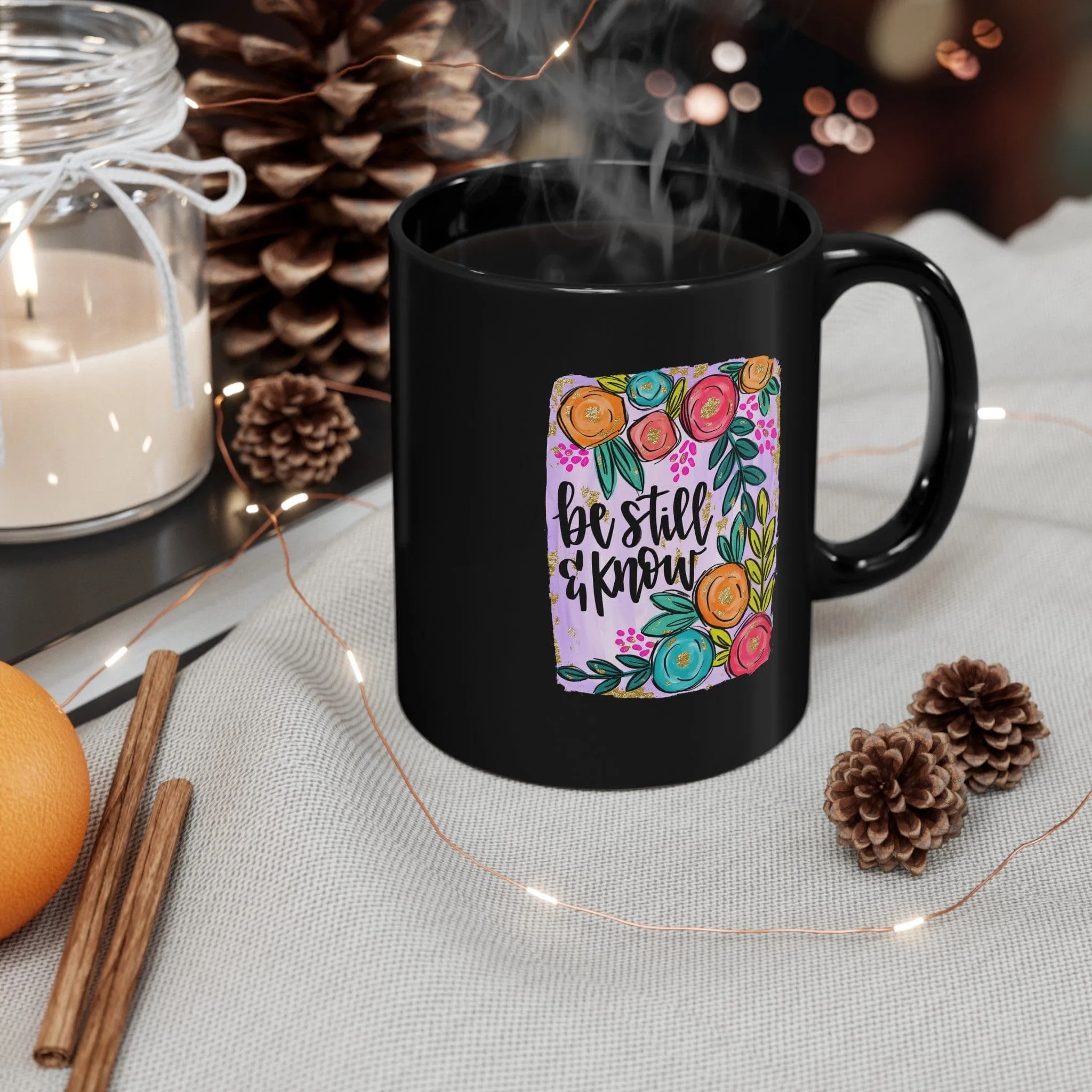 Be Still & Know 11oz Black Mug