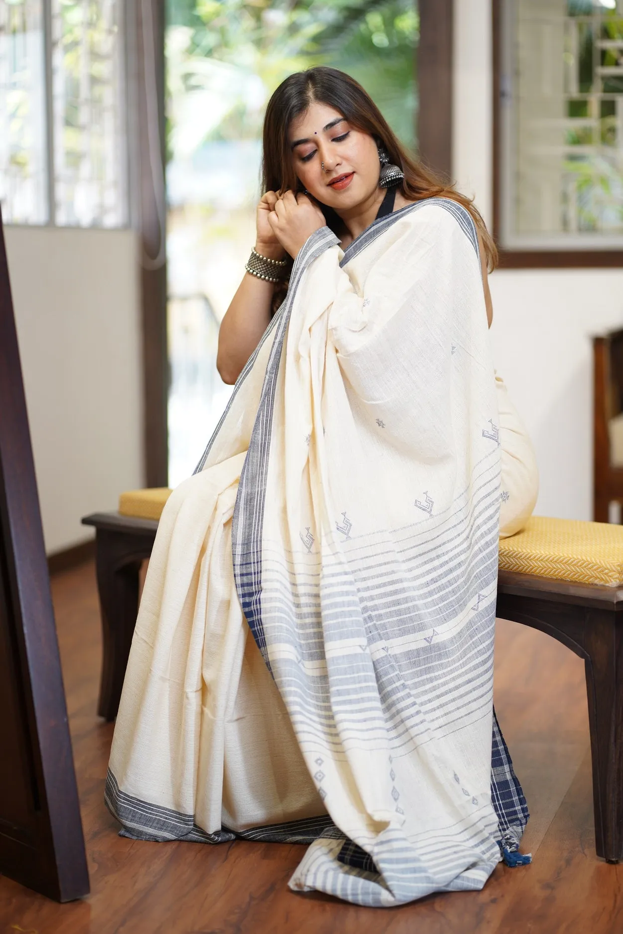 Bhujodi Handwoven Kala Cotton Saree