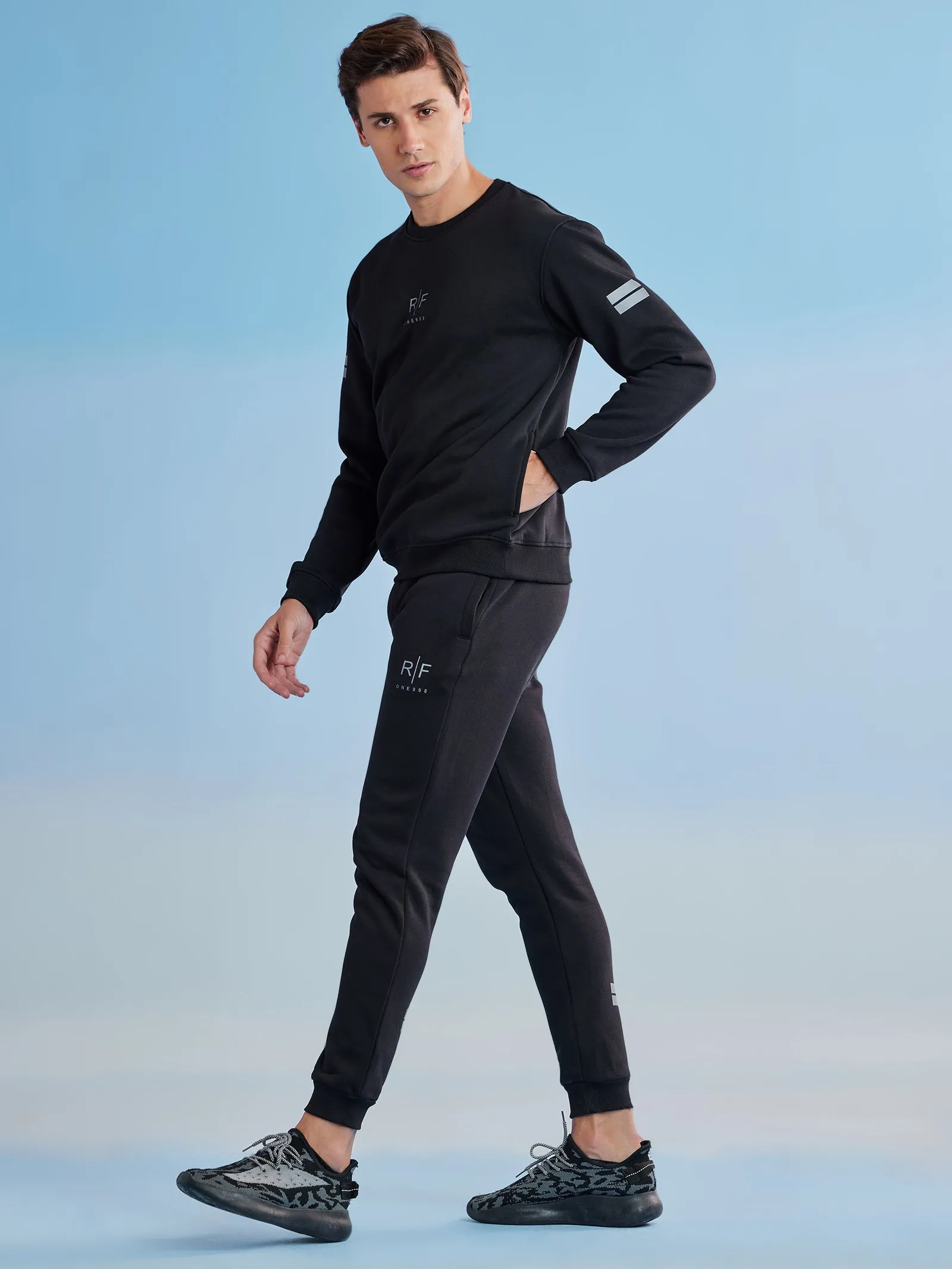 Black Fleece Solid Joggers