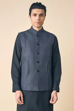 Black Linen Bundi