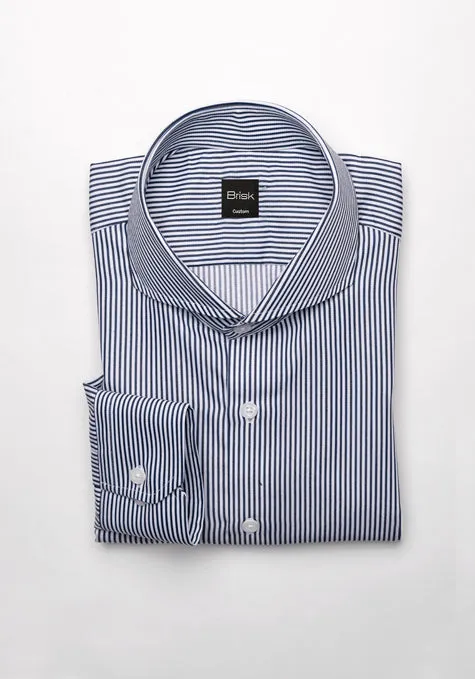 Black Narrow Stripes Shirt - Cotton/Poly - Wrinkle Free