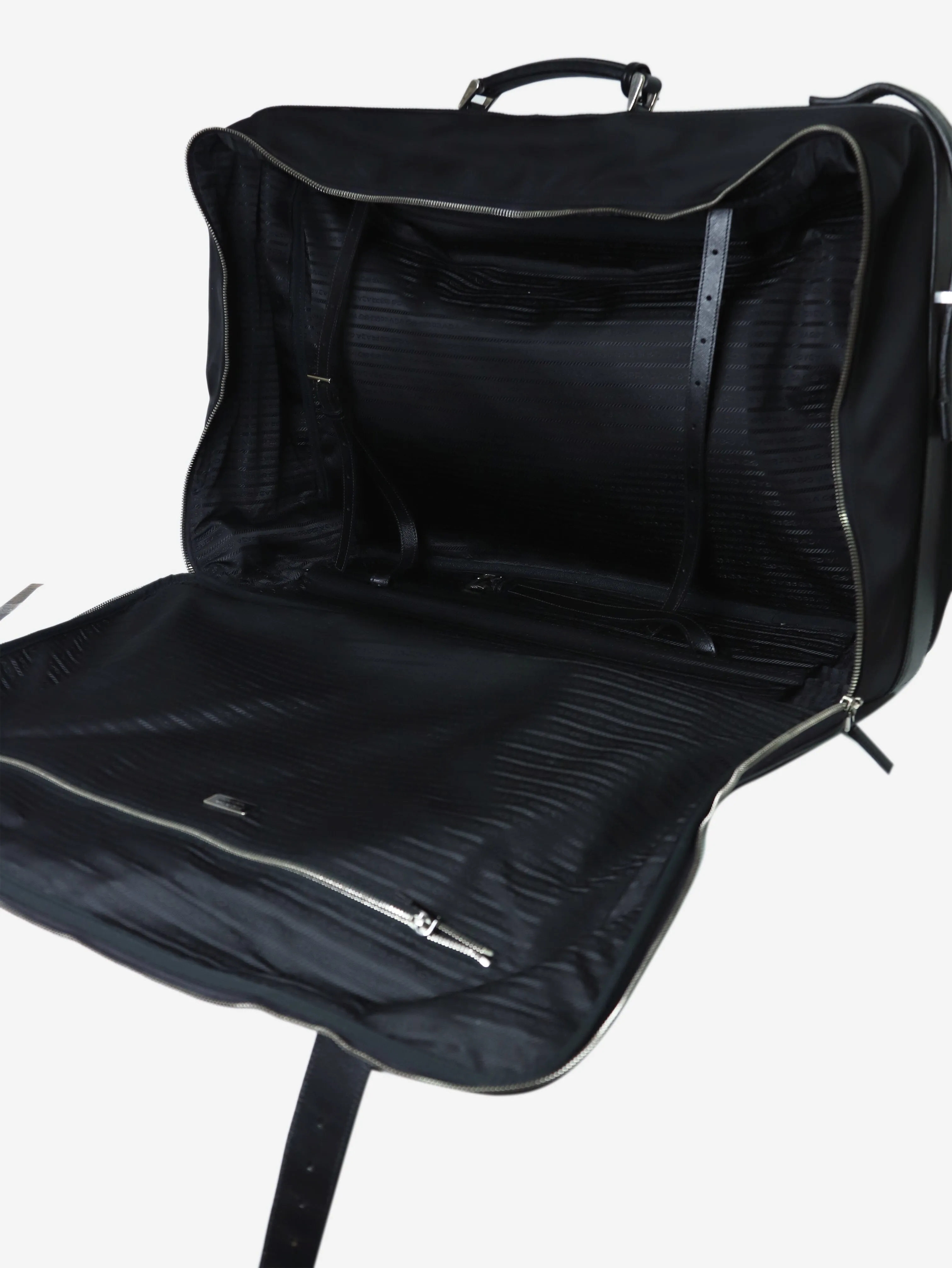 Black nylon suitcase