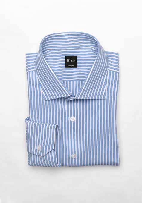 Blue Four-Way Performance Stretch Stripes Shirt - Wrinkle Free