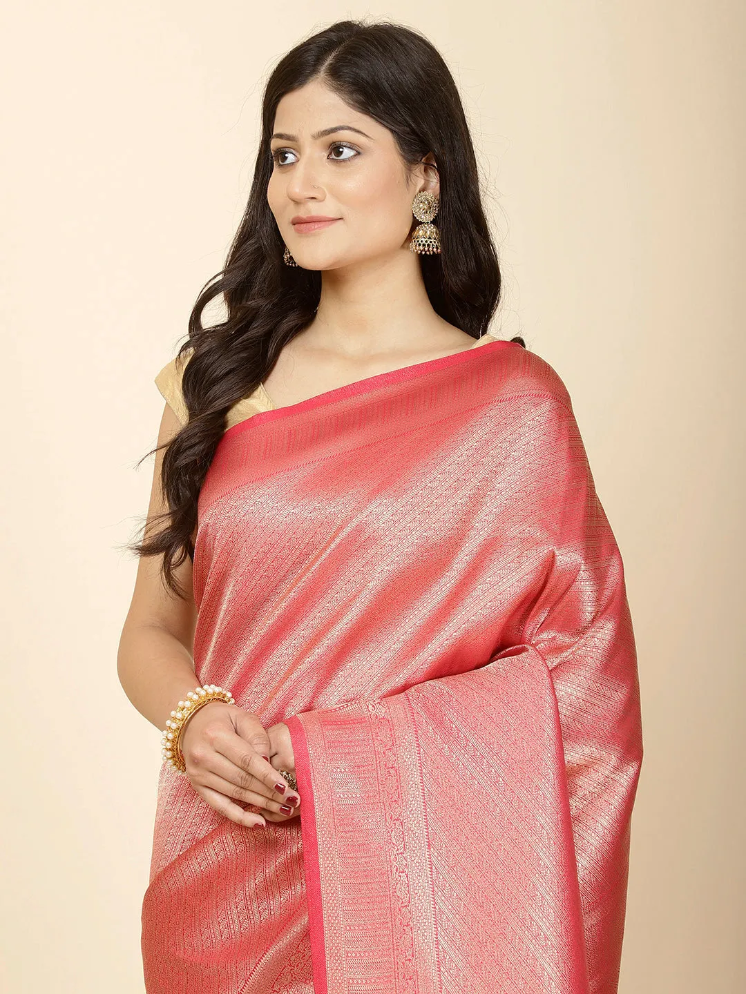 Brocade Zari Jaal Woven Handloom Saree