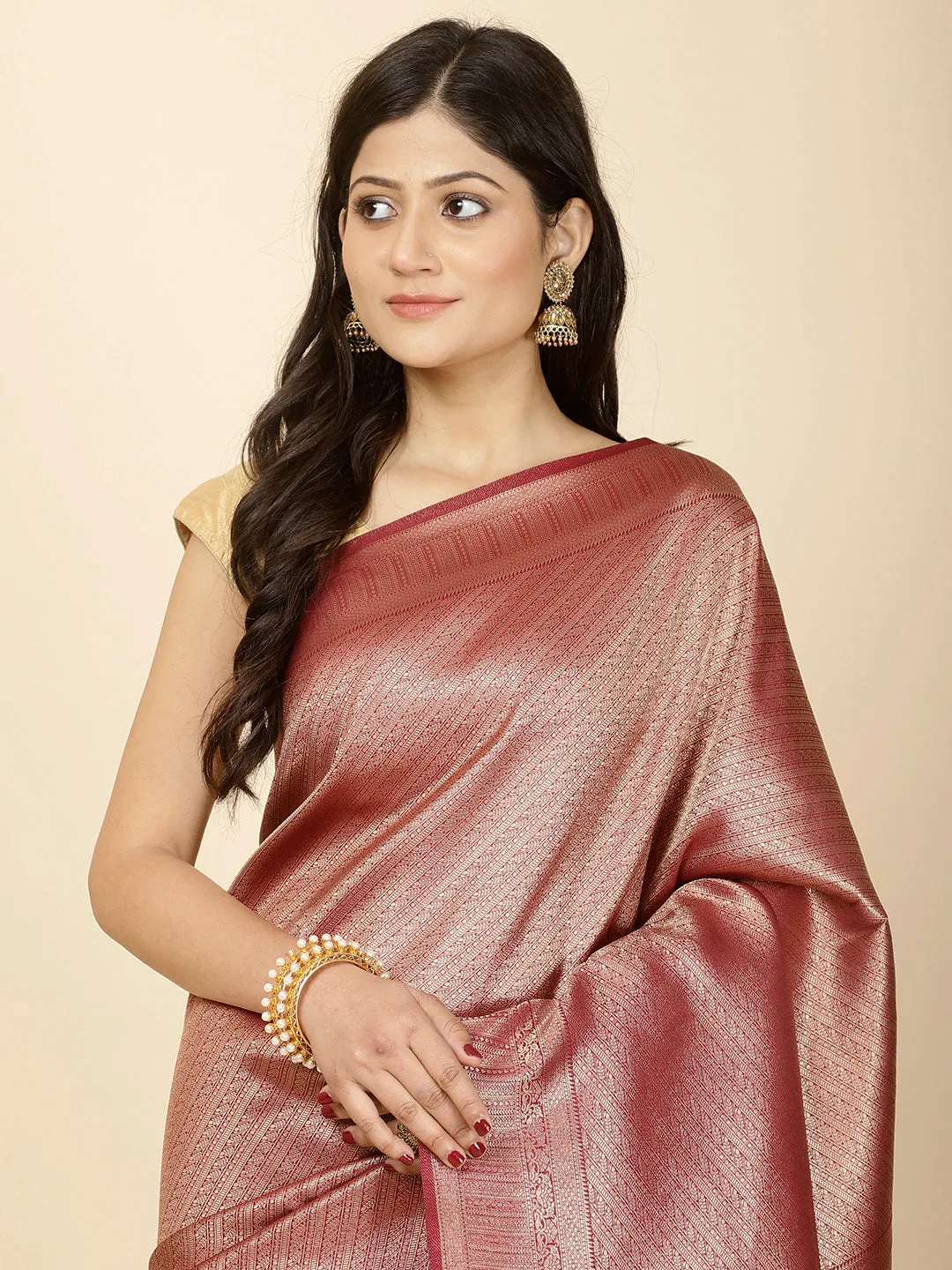 Brocade Zari Jaal Woven Handloom Saree