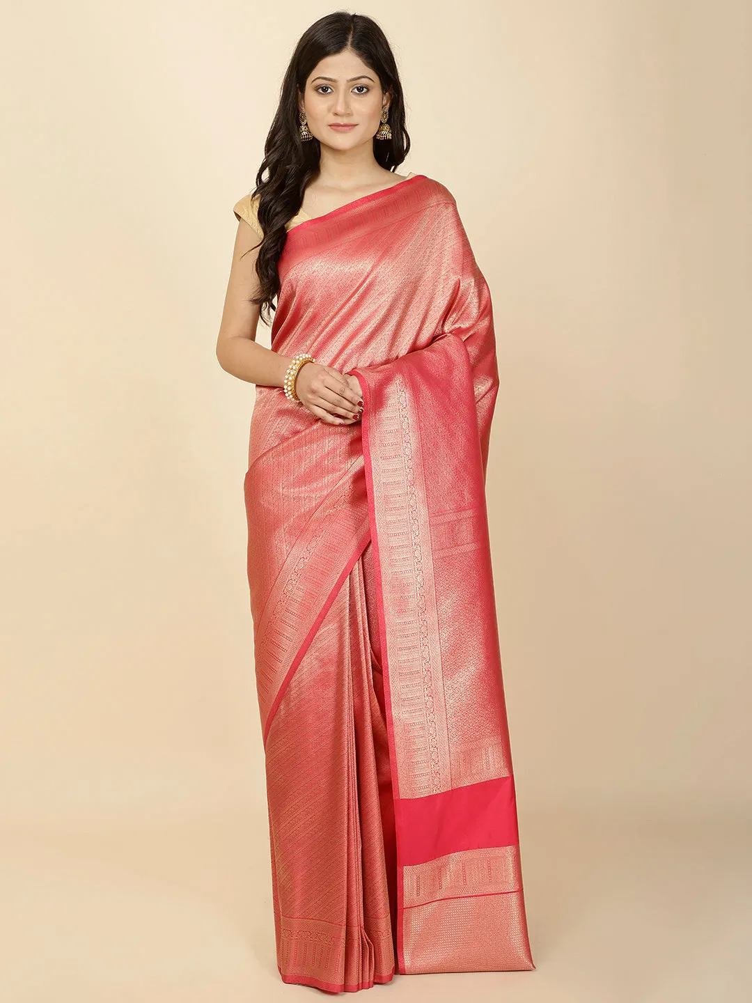 Brocade Zari Jaal Woven Handloom Saree