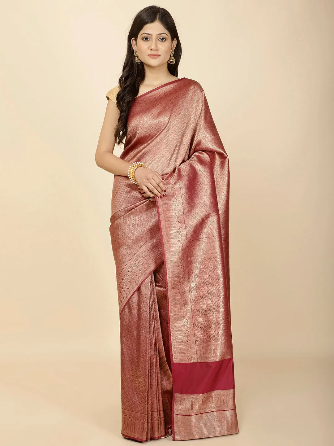 Brocade Zari Jaal Woven Handloom Saree