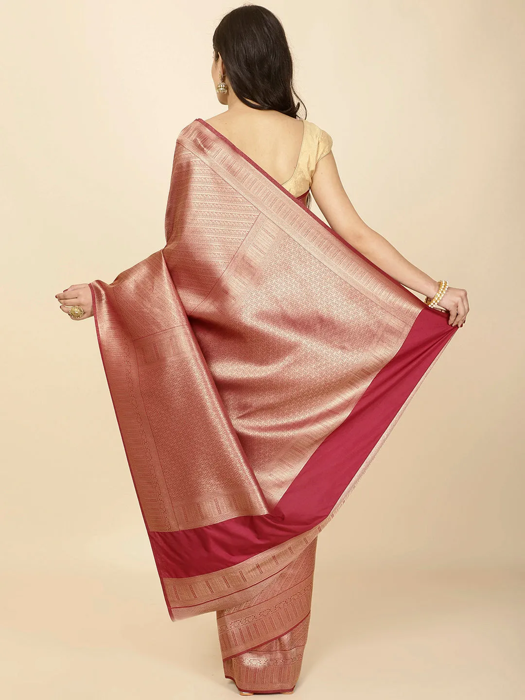 Brocade Zari Jaal Woven Handloom Saree