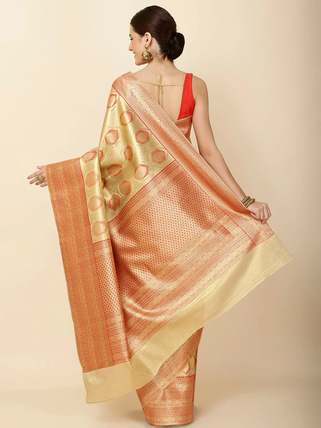 Brocade Zari Jaal Woven Tissue Saree