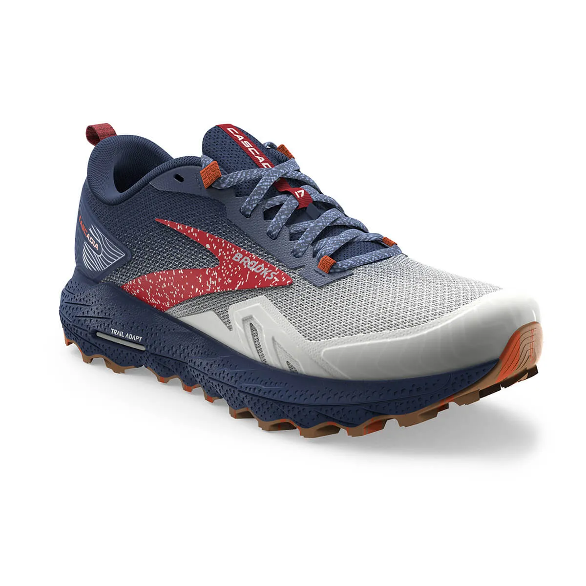 Brooks Cascadia 17 Womens | White/navy/bittersweet