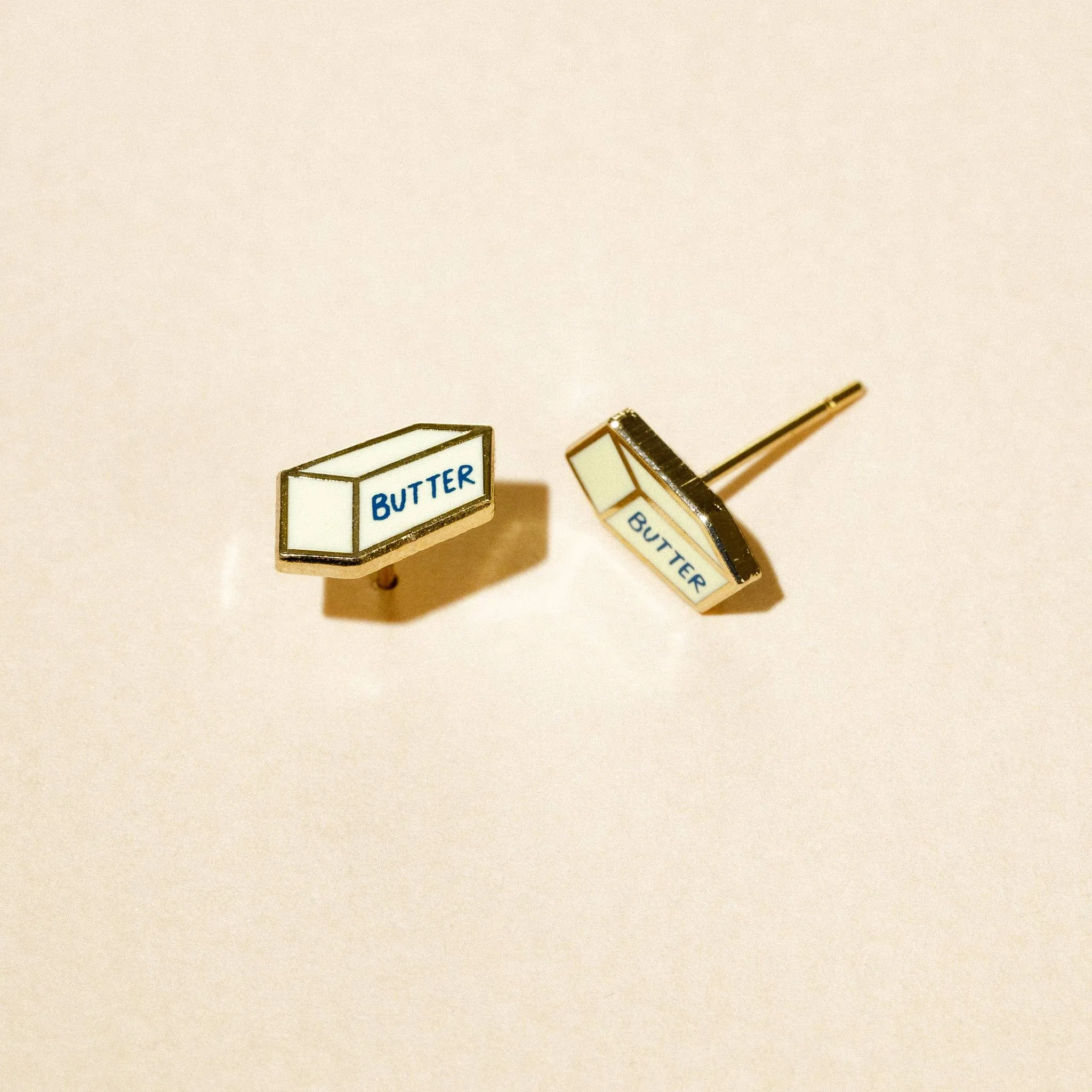 Butter Enamel Stud Earrings