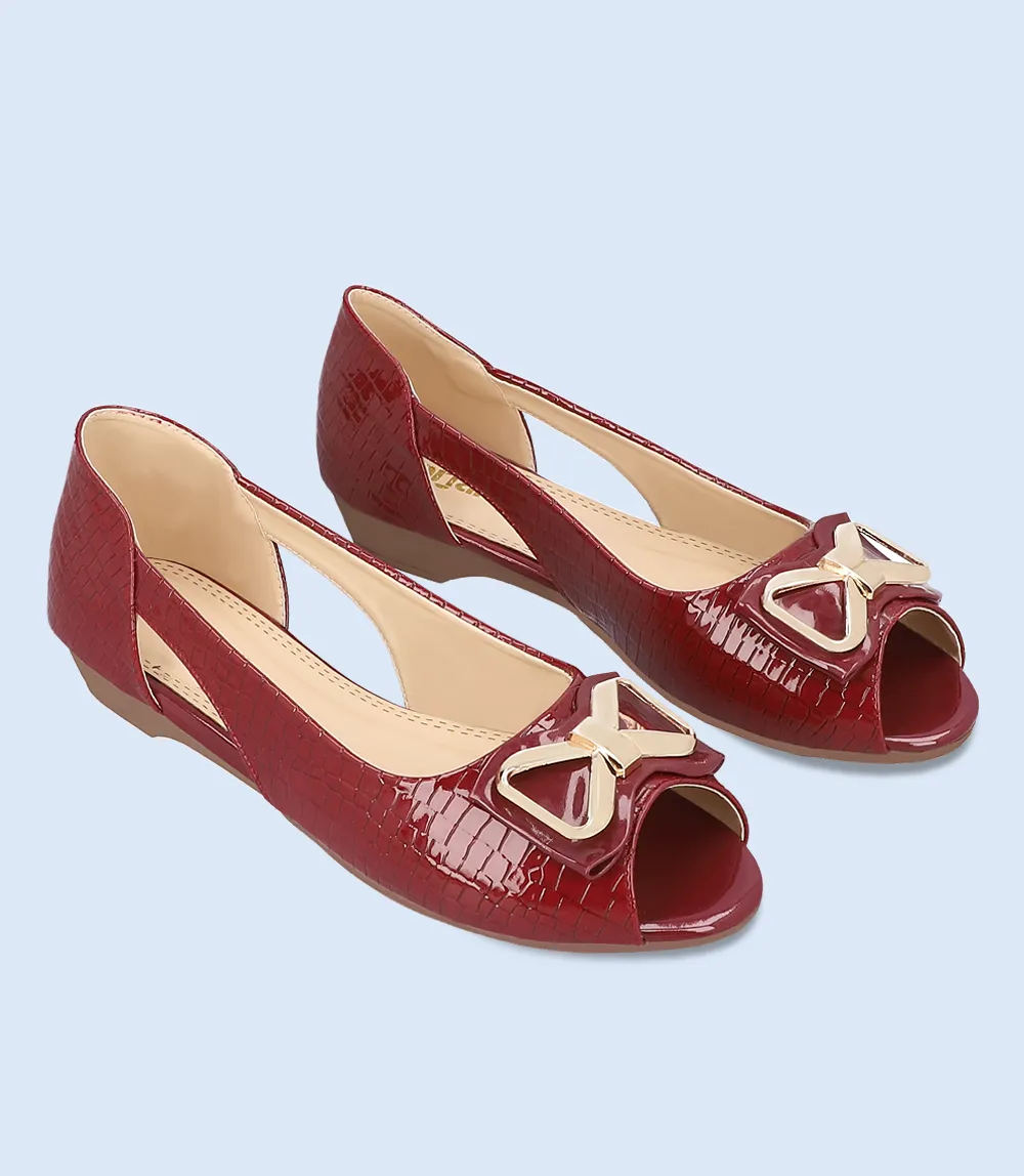 BW8242-MAROON-Women Casual Peep Toe's