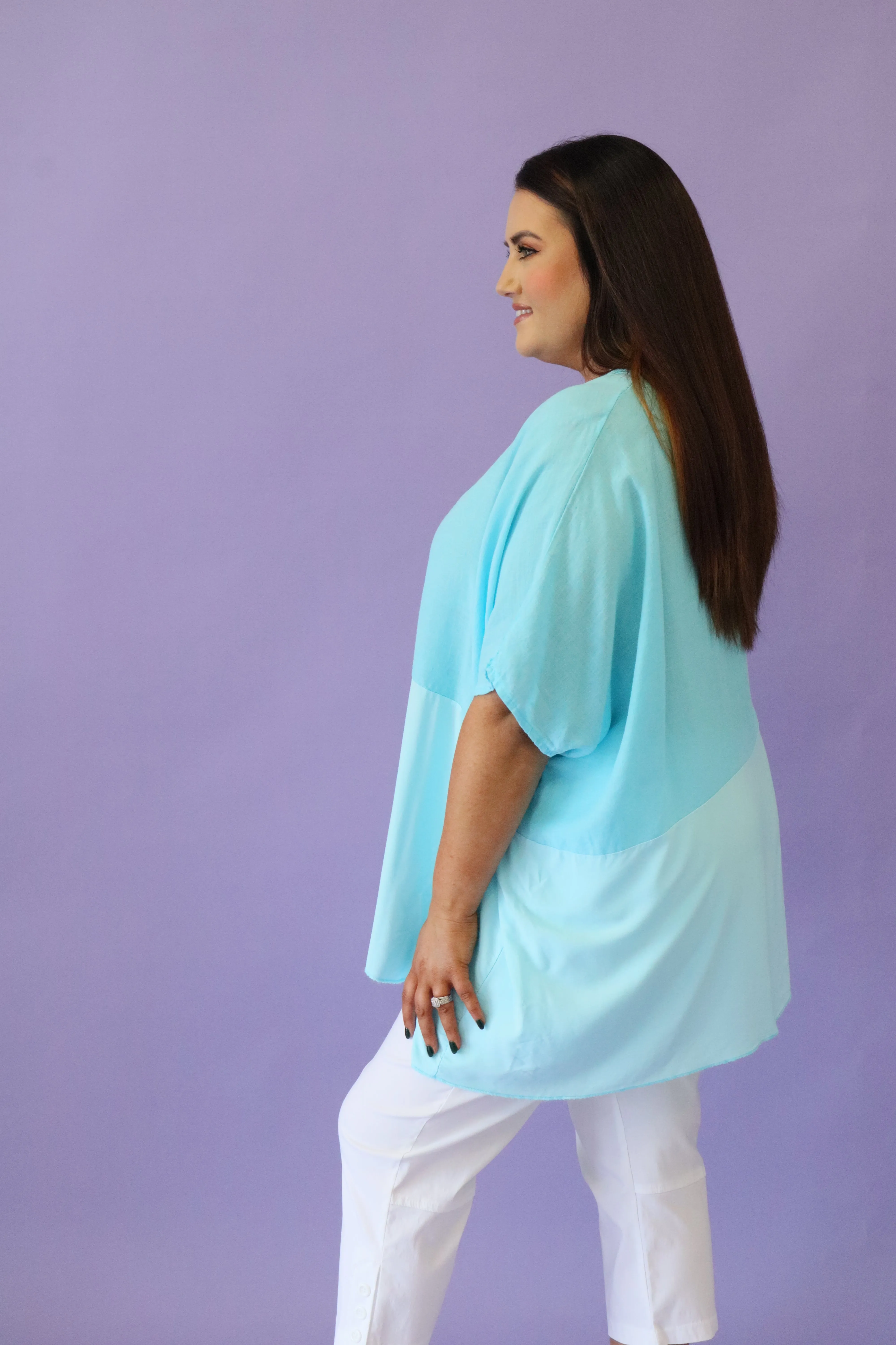 Cali Linen Top in Blue